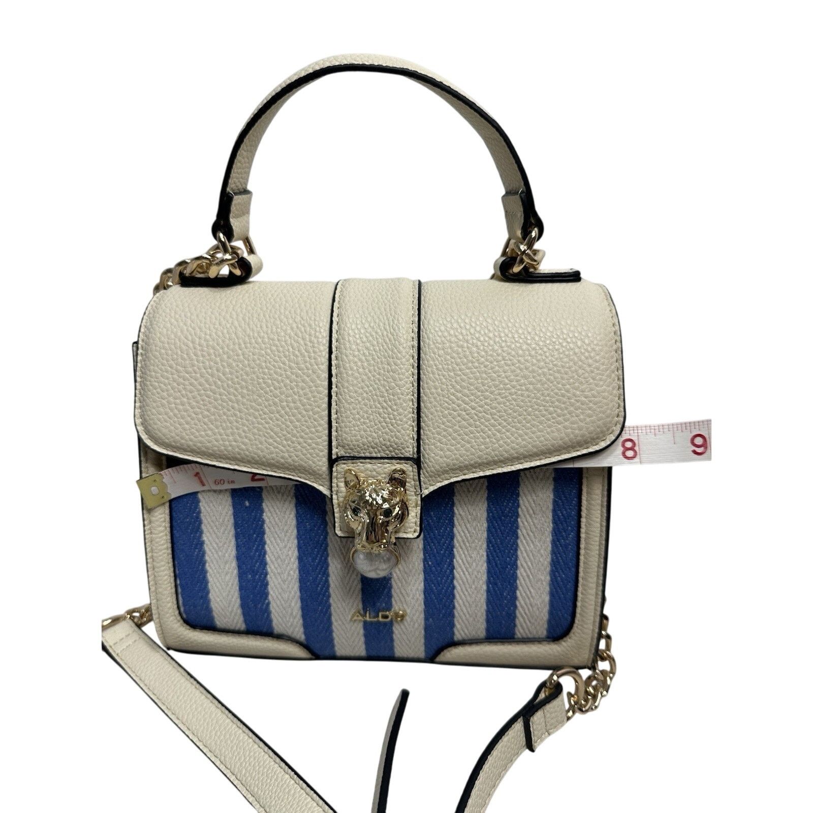 Aldo Nwt Aldo TopHandle Satchel Crossbody Bag Blue Stripe Combo Size ONE SIZE - 15 Thumbnail