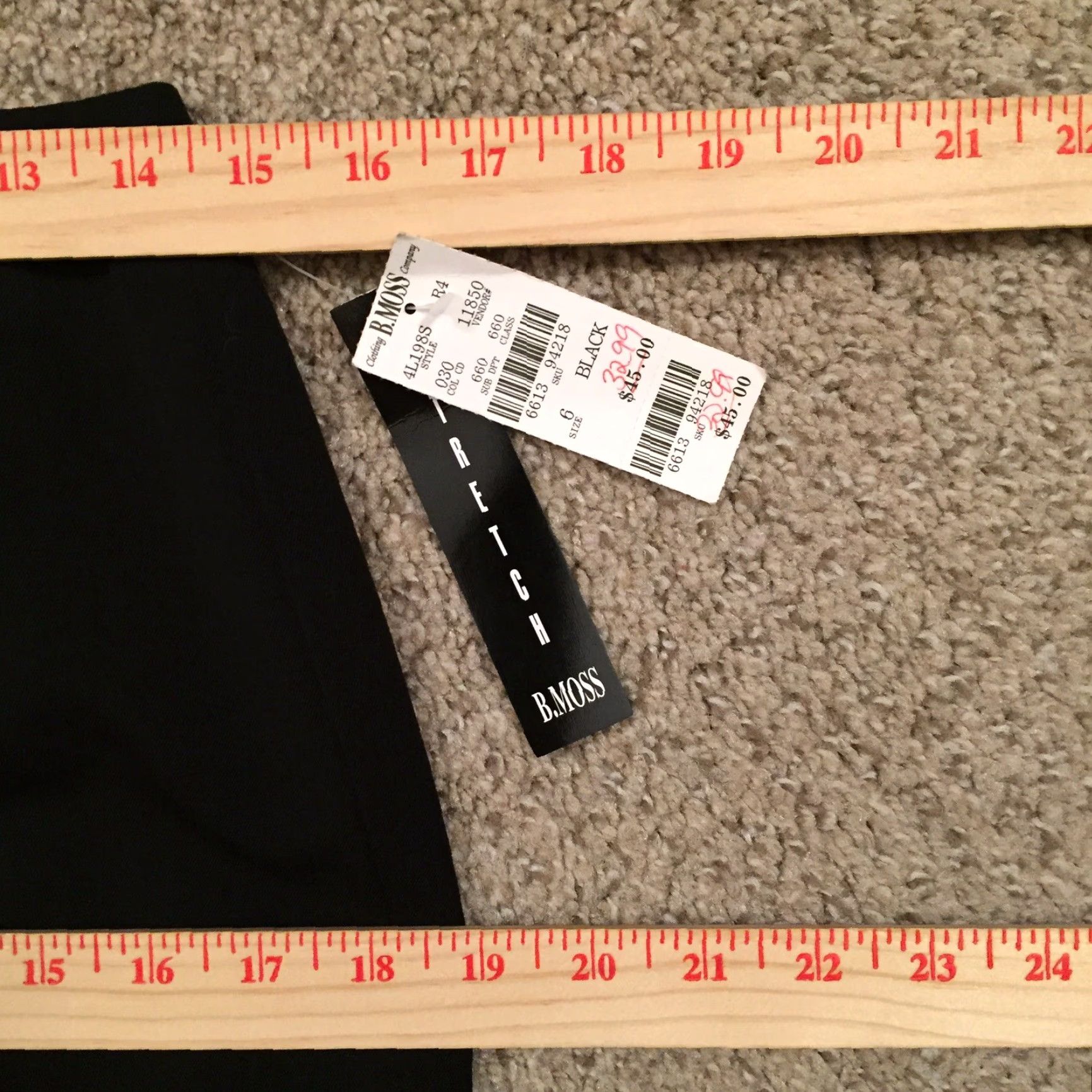 Vintage B. Moss Skirt Knee Length Black Size 6 Stretch Lined Pencil Women's Business Size 28" / US 6 / IT 42 - 3 Thumbnail