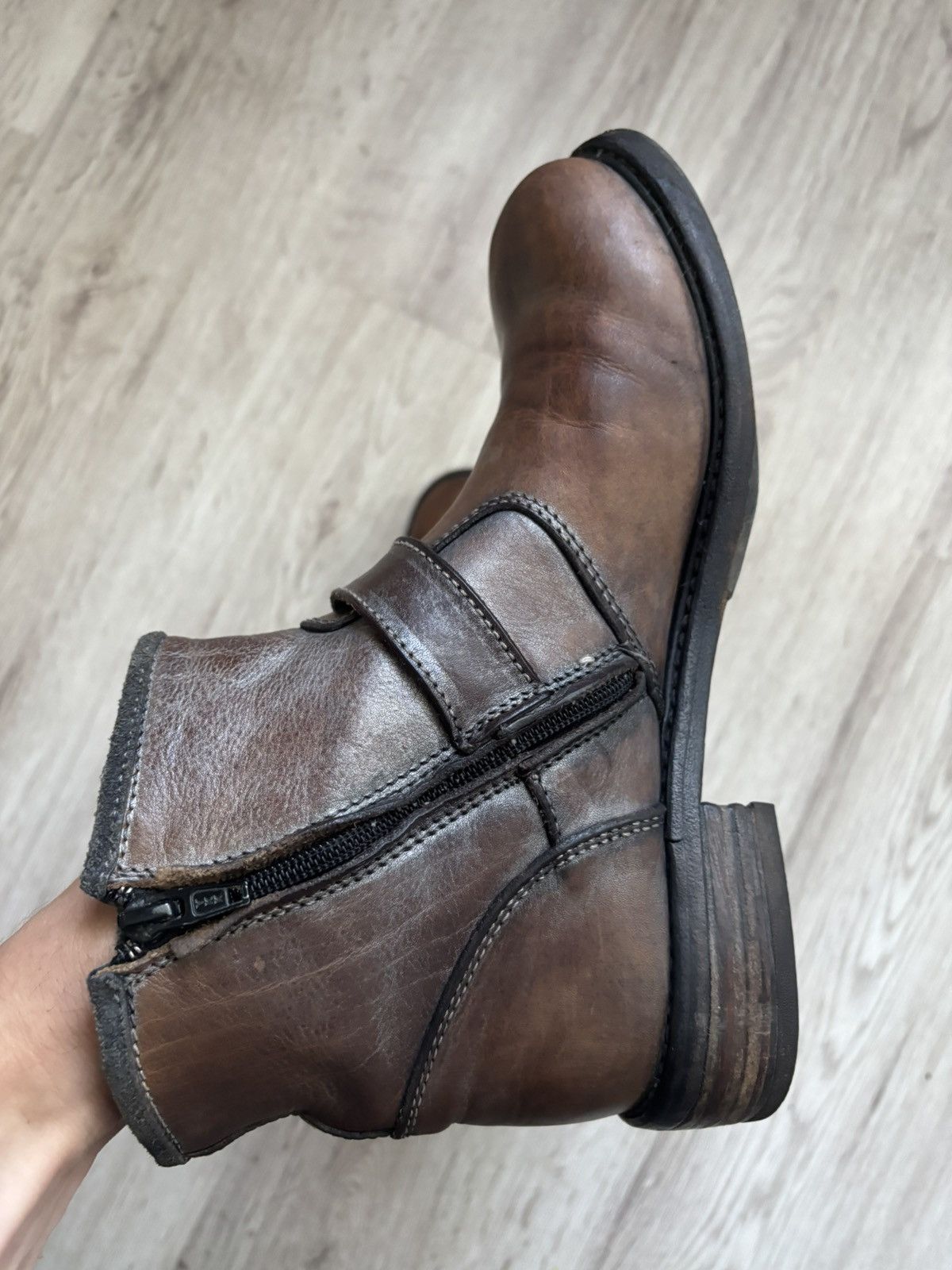 MoMA MOMA Brown Distressed Leather Ankle Boots Women’s Size 39 Size US 8.5 / IT 38.5 - 5 Thumbnail