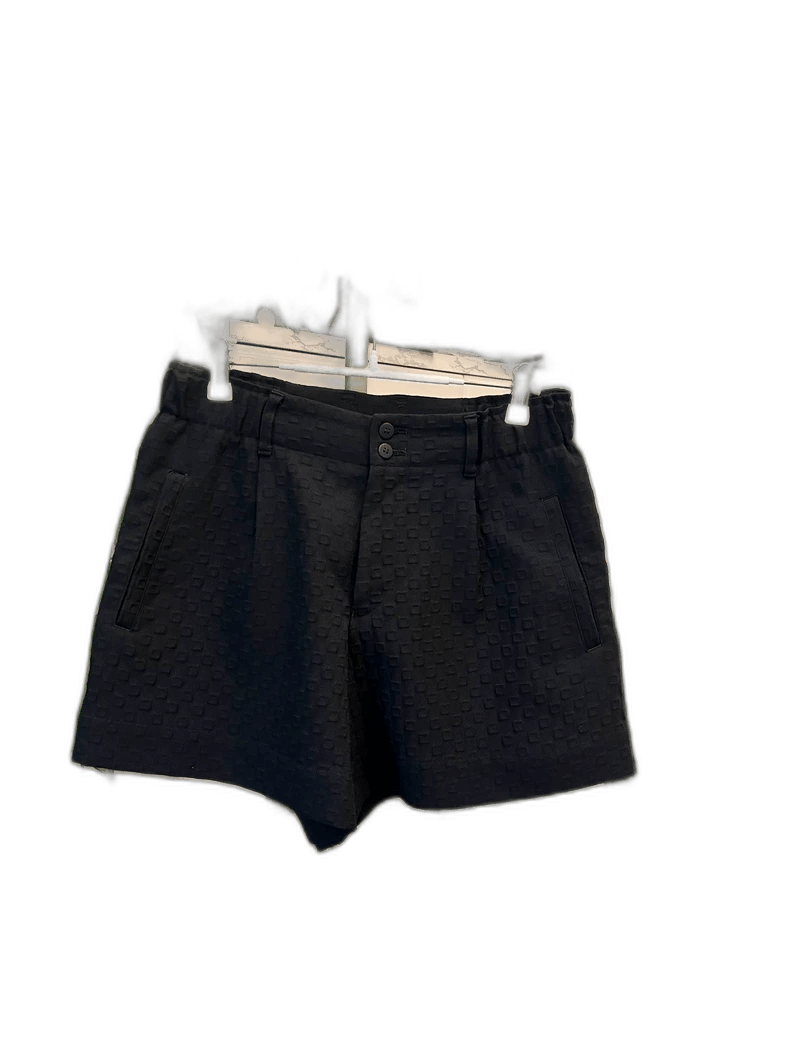 Issey Miyake Issey Miyake Black Knit Patterned Shorts-yf Size US 39 - 1 Thumbnail