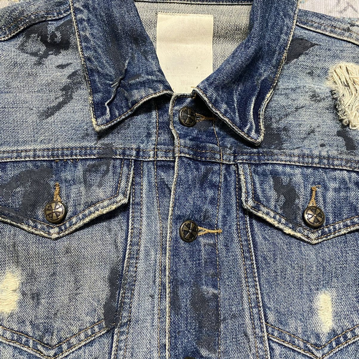 Le Grande Bleu (L.G.B.) MIDAS Machiavel Coated Distressed Denim Jacket Size US S / EU 44-46 / 1 - 16 Thumbnail