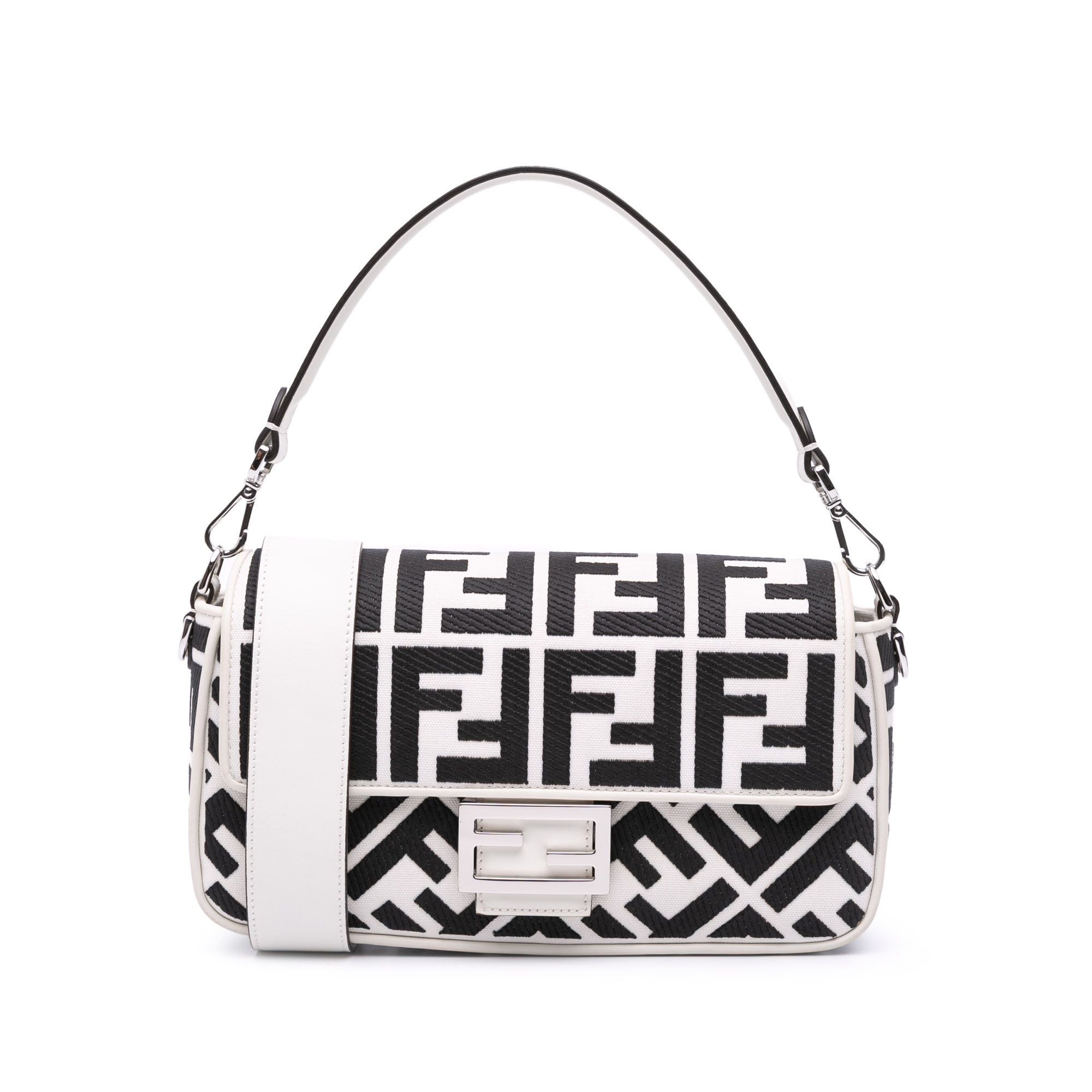 Fendi Fendi Zucca Embroidered Canvas Baguette Satchel Size ONE SIZE - 1 Thumbnail