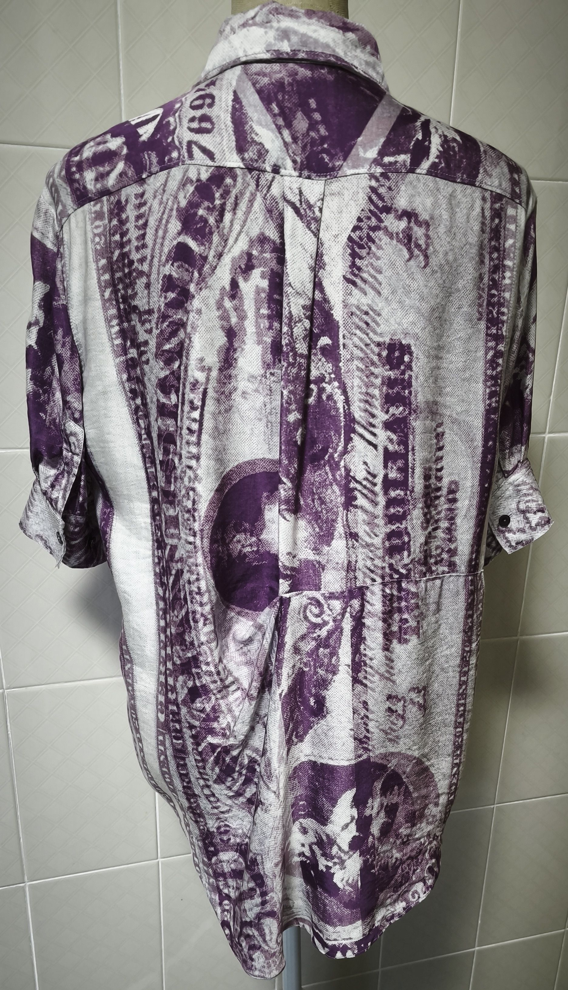 Acne Studios Oversized shirt - dollar bill-inspired print Size M / US 6-8 / IT 42-44 - 12 Thumbnail