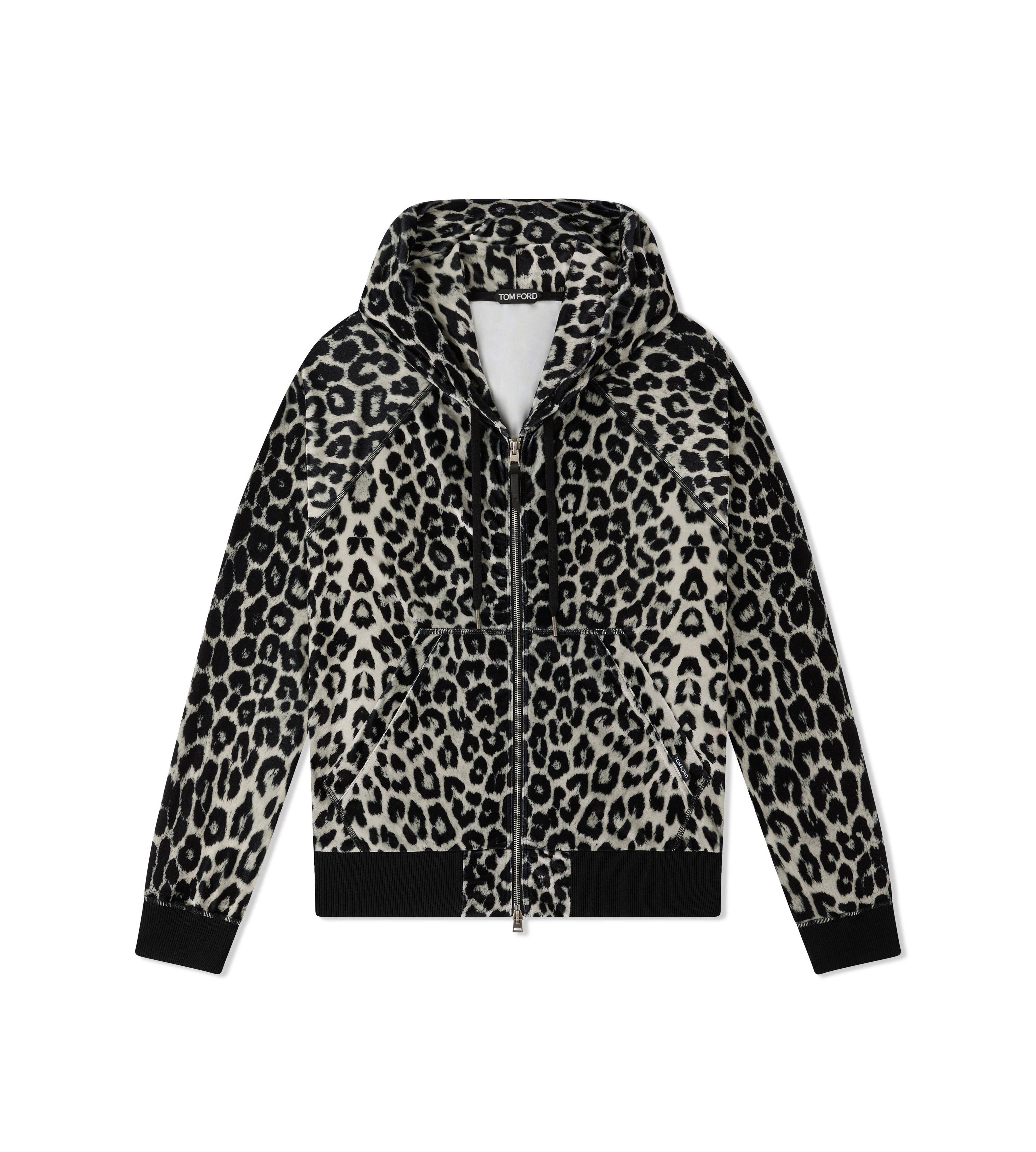 Tom Ford o1loc1c0724 Leopard Print Hoodie in Black Beige Size US M / EU 48-50 / 2 - 1 Thumbnail