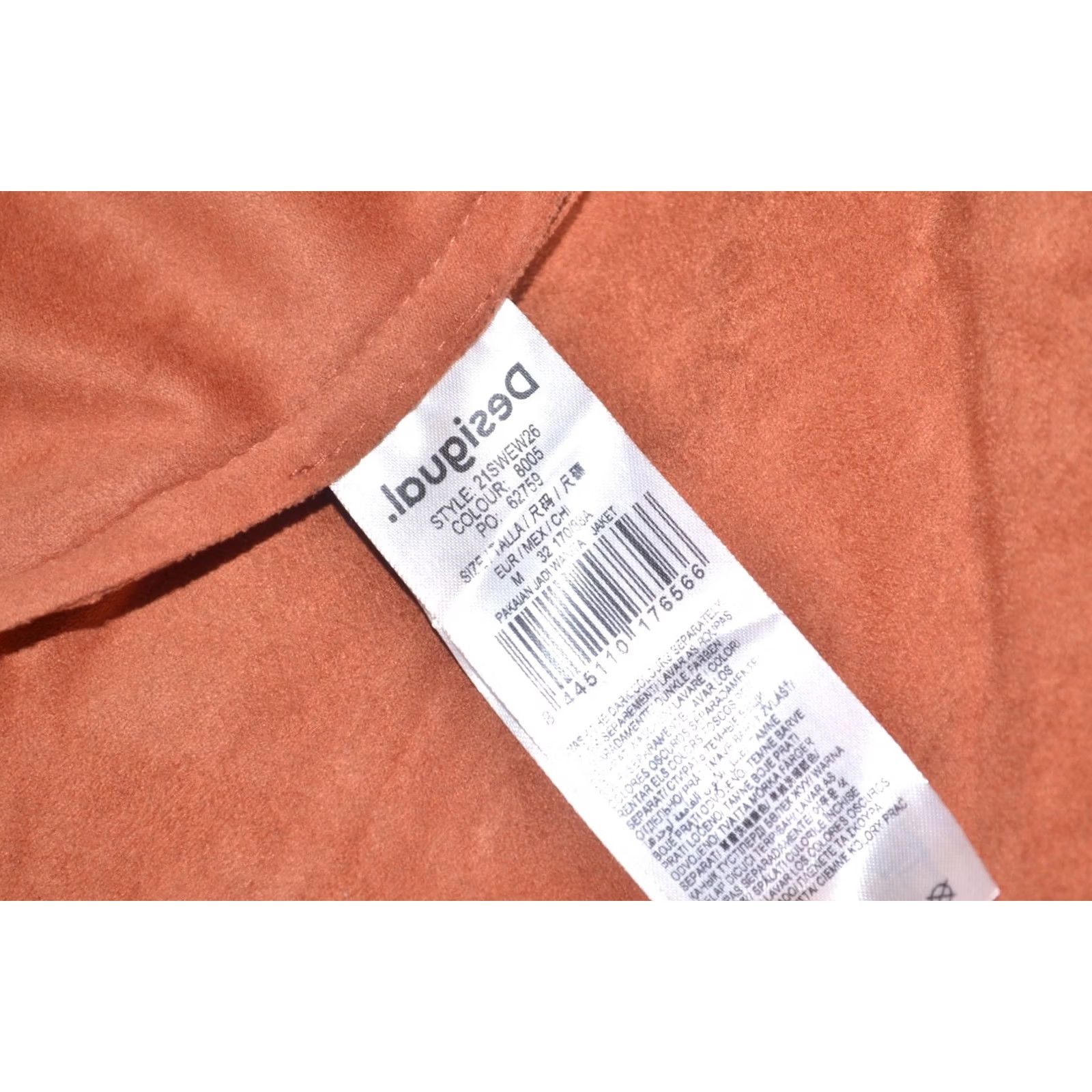 Desigual Desigual Faux Suede Jacket Rust Brown Embroidered Waterfall Open Front Boho M Size M / US 6-8 / IT 42-44 - 8 Thumbnail