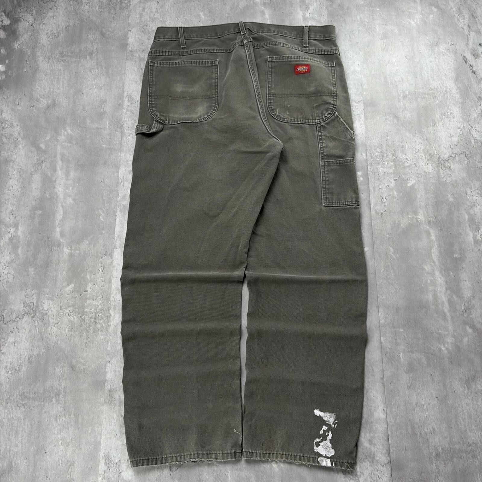Dickies Y2K Olive Green Dickies Workwear Distressed Carpenter Pants Size US 40 / EU 56 - 1 Thumbnail