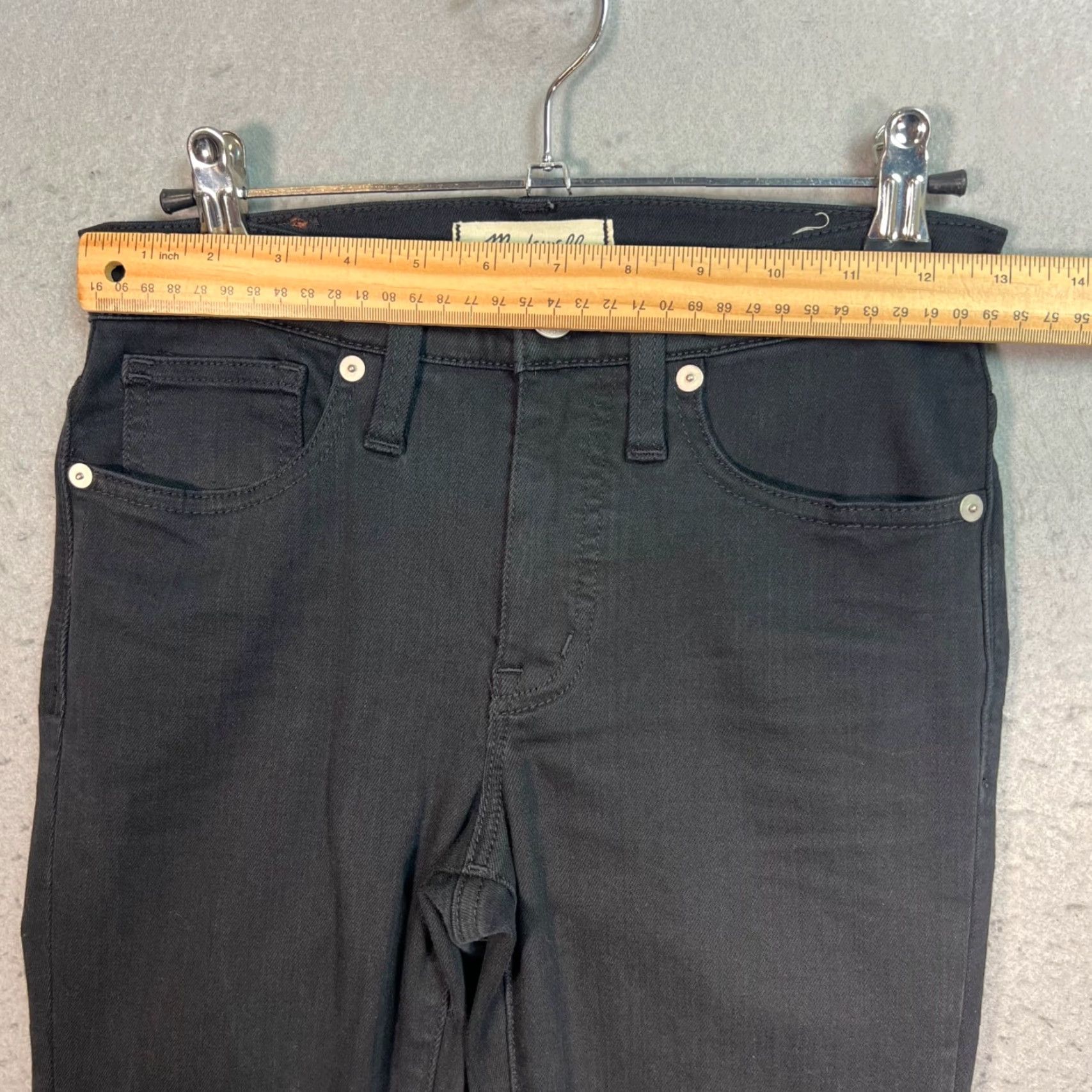 Madewell Madewell Womens Skinny Jeans 24 Black Cotton Blend 9" High-Rise Stretch Denim Size 42" / US 20 - 6 Thumbnail