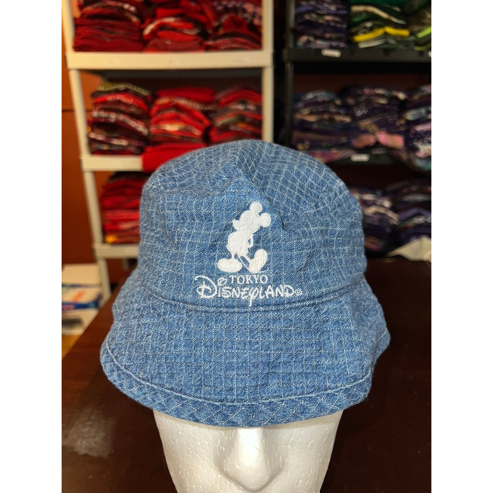 Disney Vintage Toyko Disneyland Hat Bucket Hat Sun Cap Blue 90s OS Size ONE SIZE - 2 Thumbnail