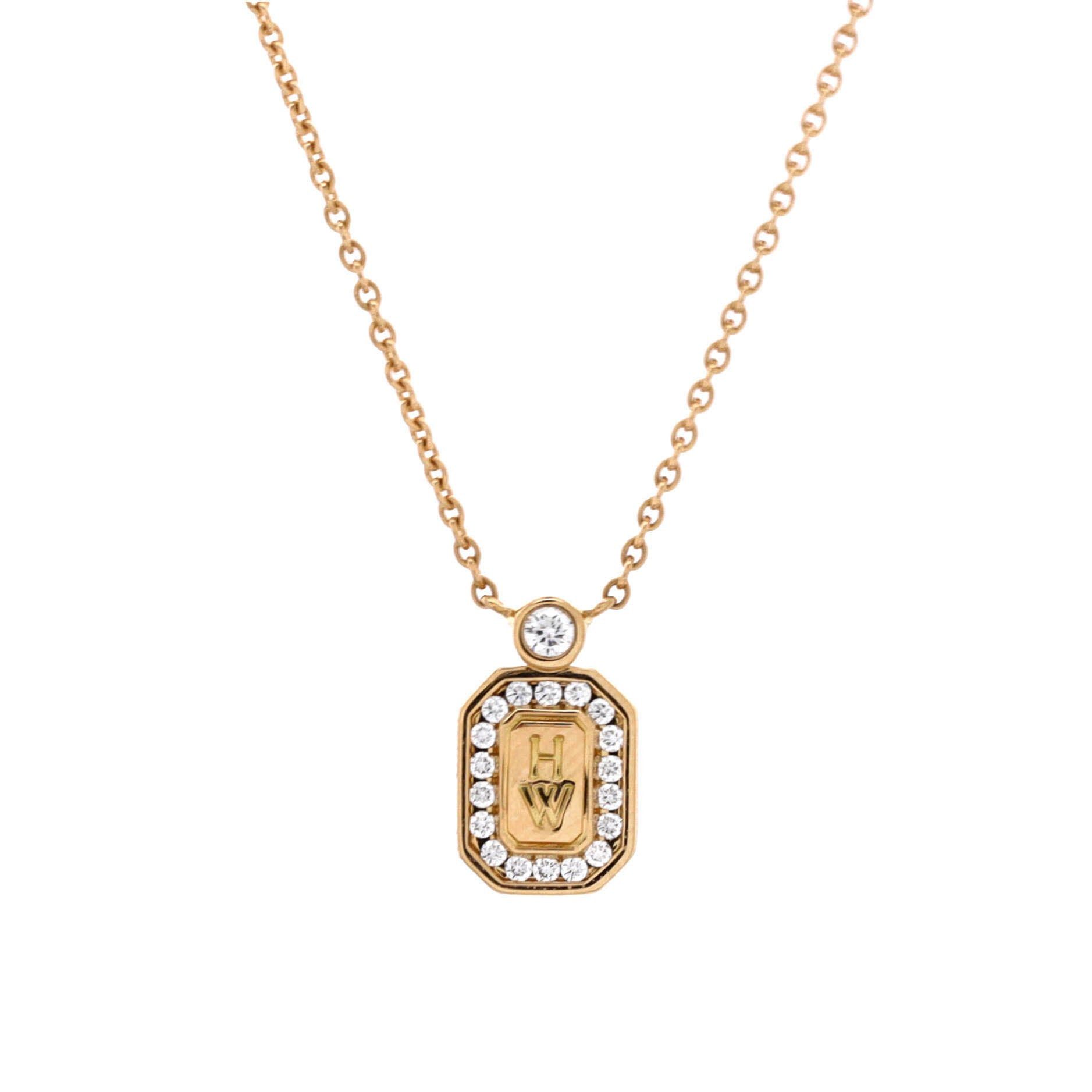Harry Winston HW Logo Pendant Necklace Size ONE SIZE - 1 Thumbnail