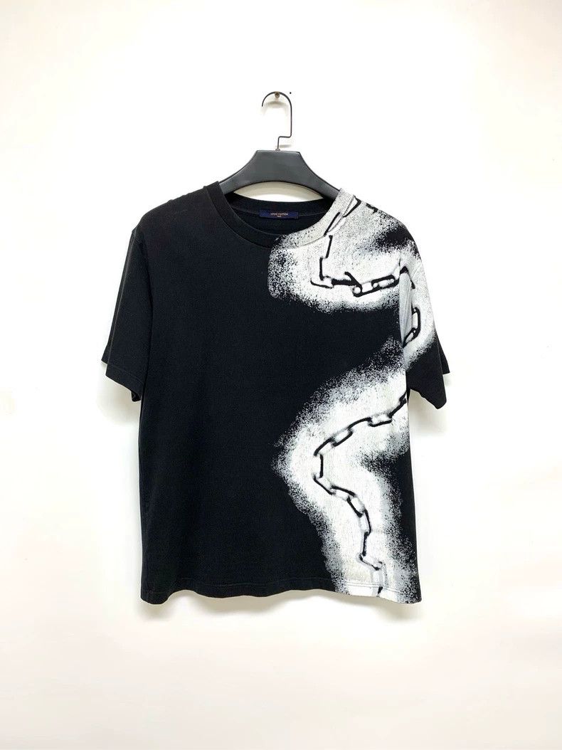 Louis Vuitton Chain printed black short sleeves