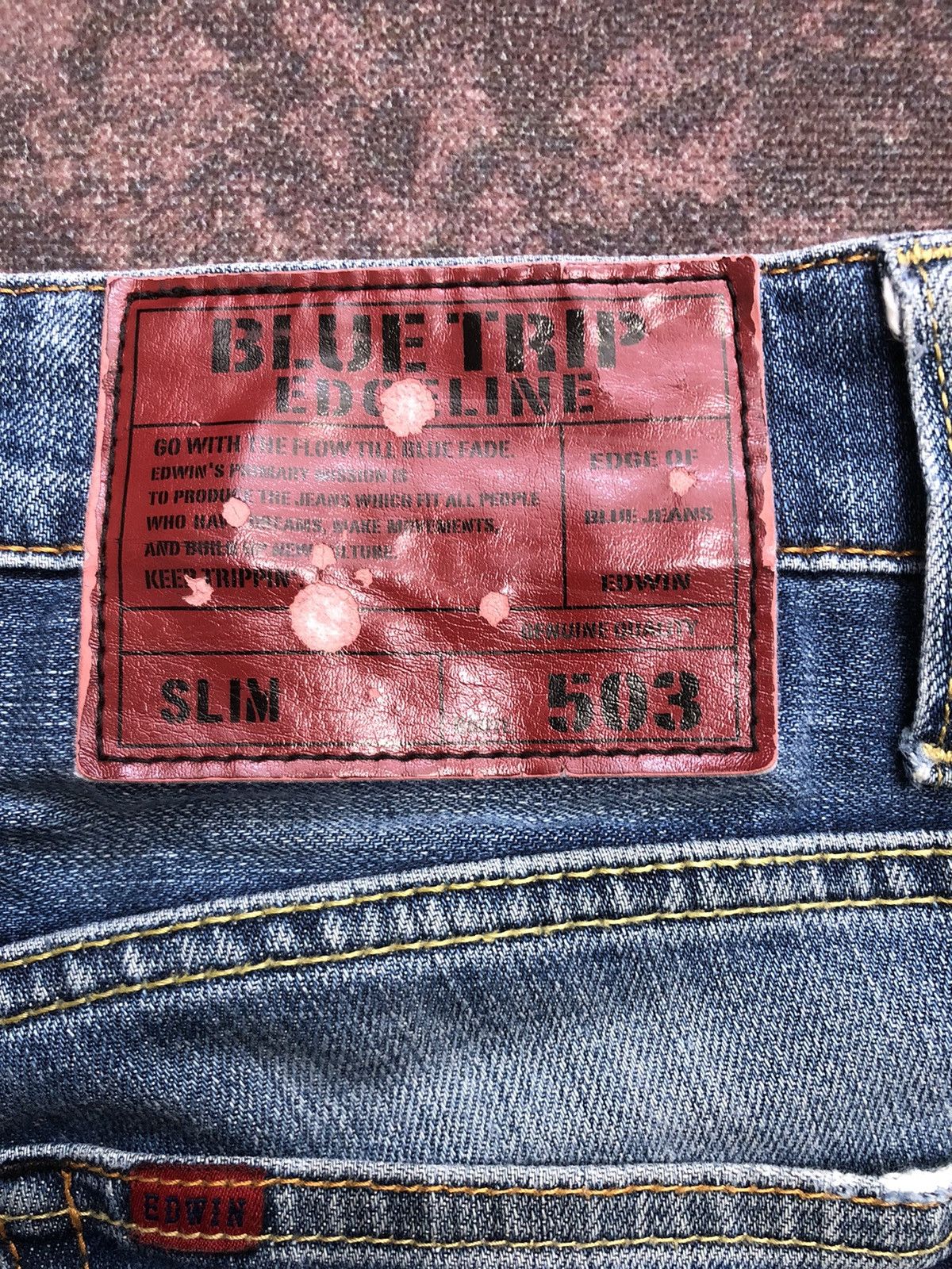 Edwin Vintage Japanese BlueTrip Edwin 503 Distressed Jeans Size US 34 / EU 50 - 15 Thumbnail