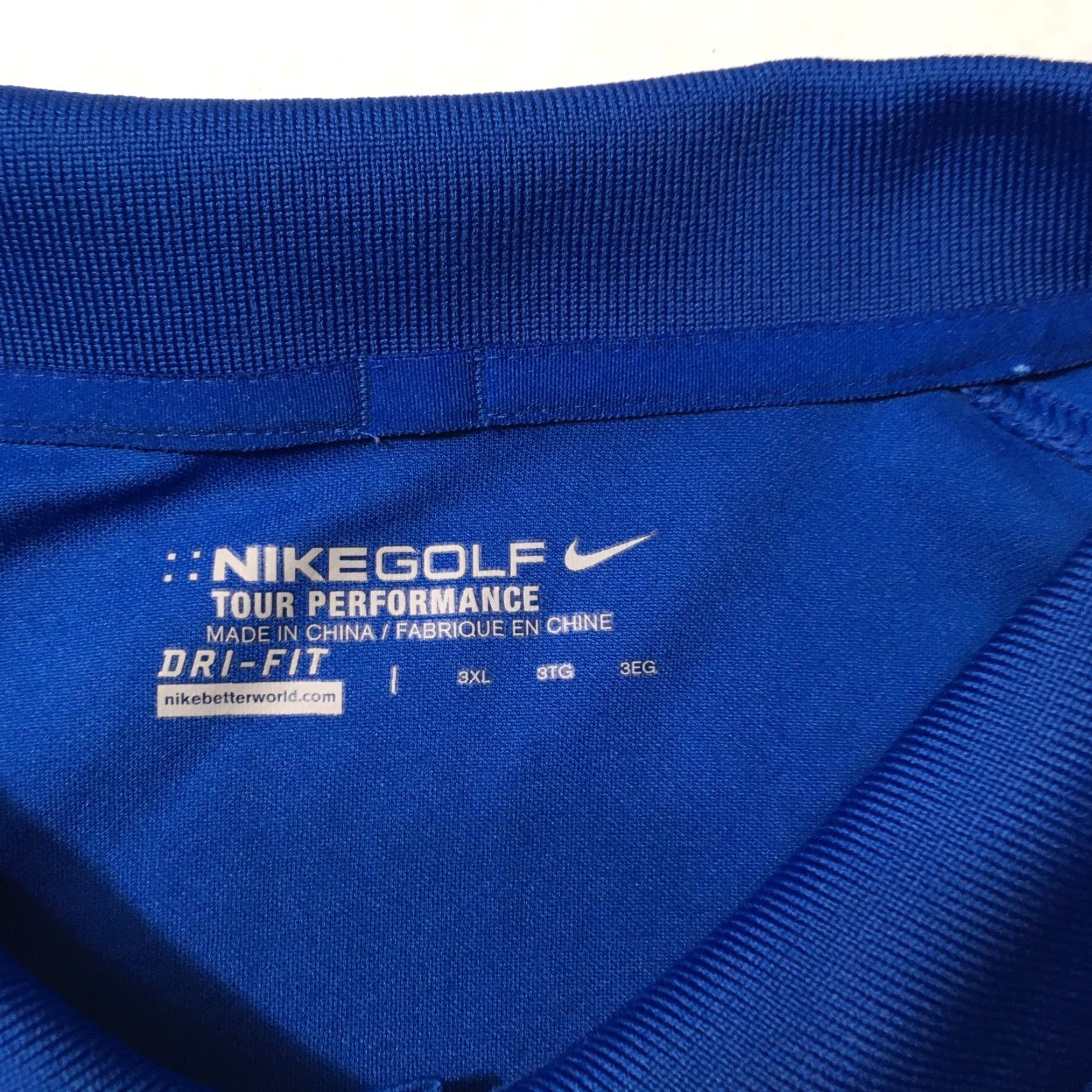 Nike Nike Golf Polo Mens 3XL Tour Performance Blue Collar Short Sleeve Polo Size US XXL / EU 58 / 5 - 2 Thumbnail