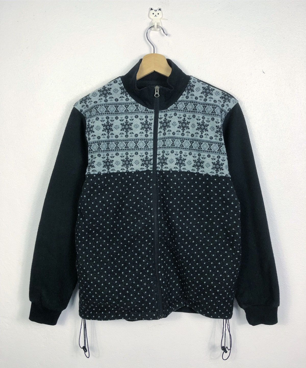 image of Vintage Kansai Yamamoto Zipper Sweatshirt in Black, Men's (Size Small)