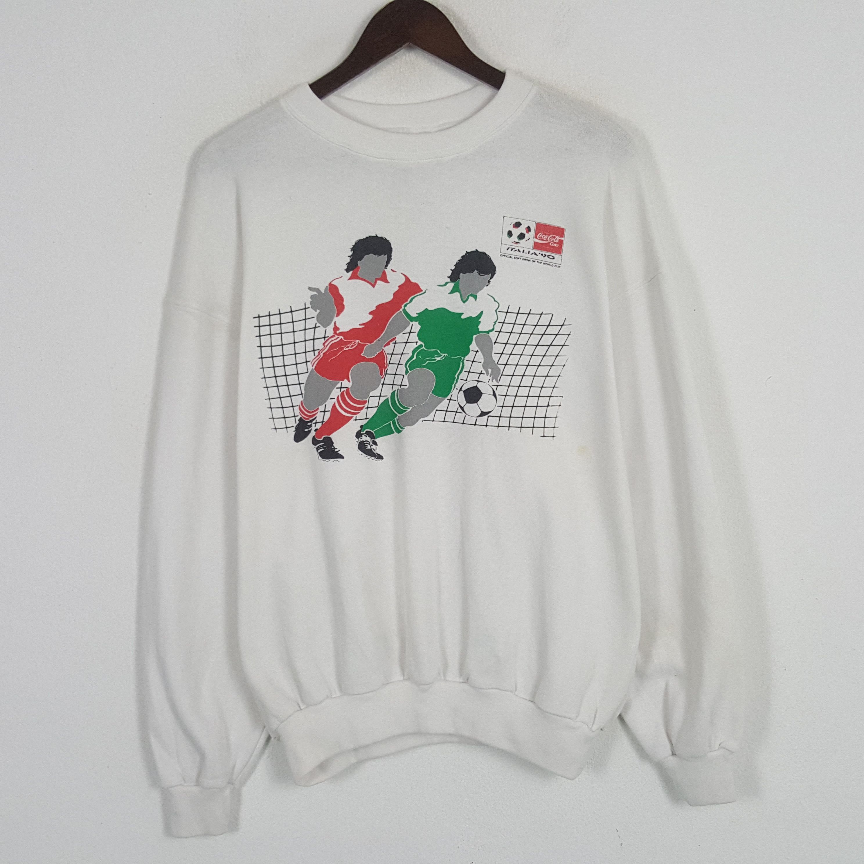 Coca Cola × Vintage Vintage 90’s Col Italia 90 World Cup Sweatshirt Size US XXS / EU 40 - 1 Thumbnail