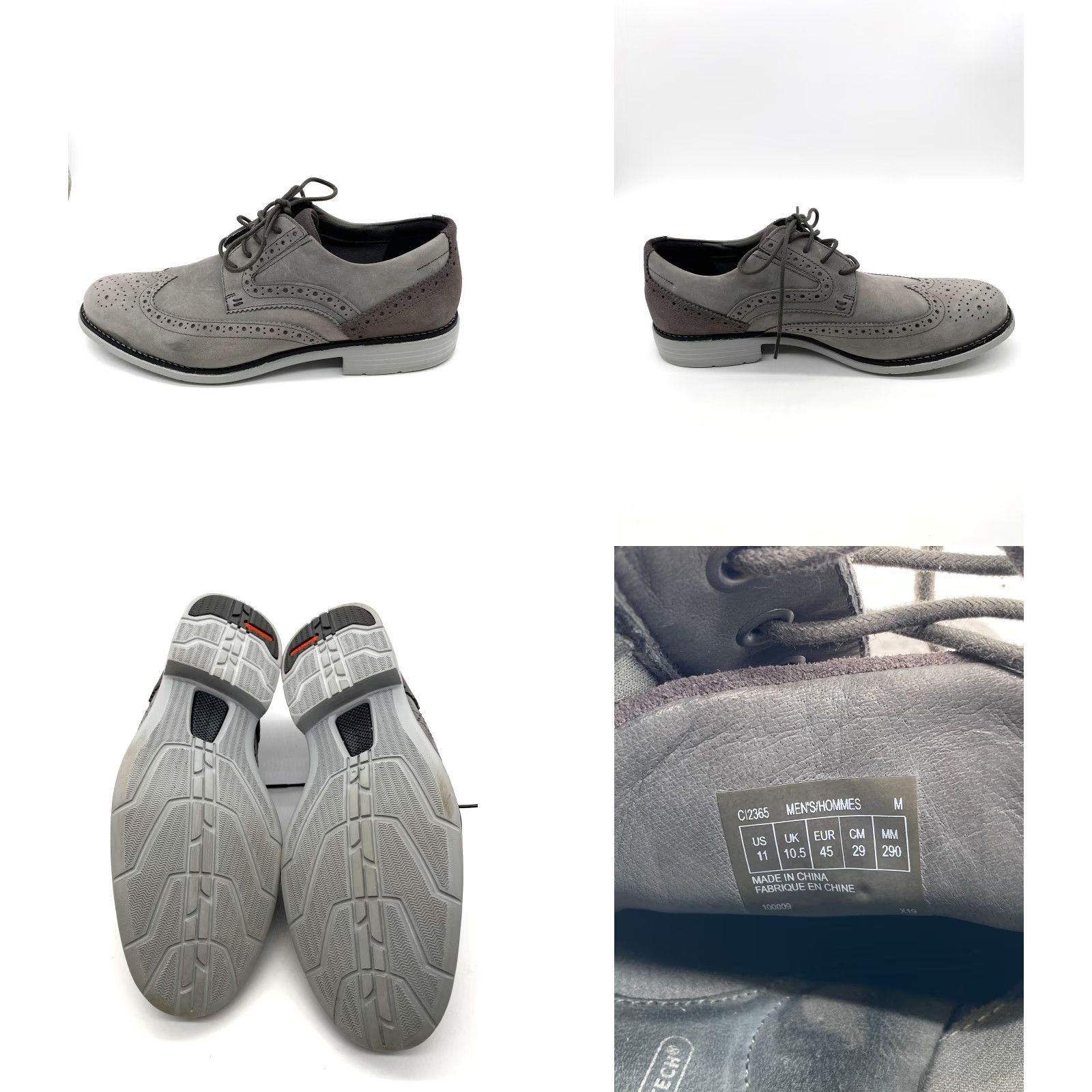 Rockport Rockport Oxford Wingtips Men's 11 Gray Suede Lace Up Casual Shoe Size US 11 / EU 44 - 8 Thumbnail