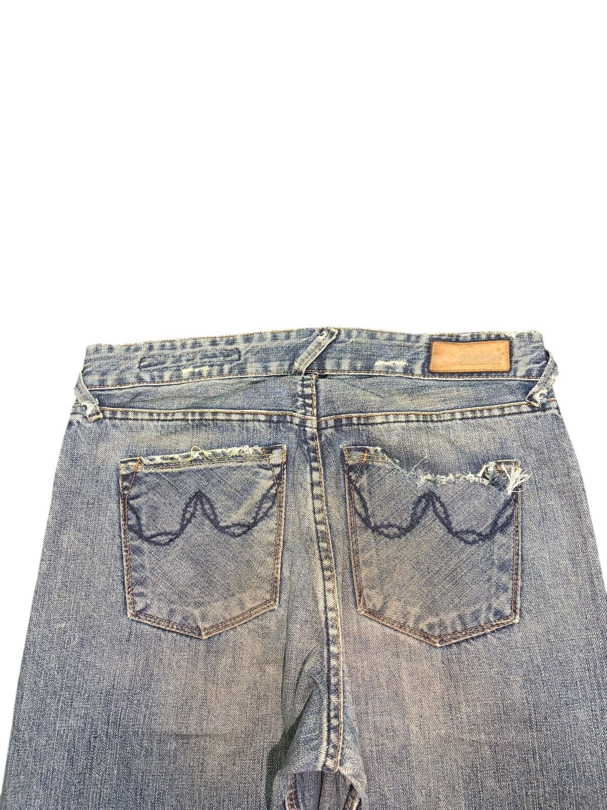 Blue Blood Vintage Blue Blood Mud Wash Distressed Flare Jeans Size US 29 - 4 Thumbnail