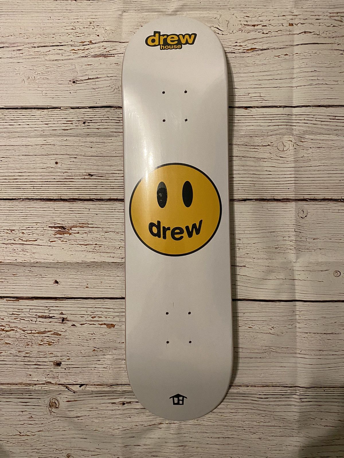 Drew House × Justin Bieber Drew House 8” White Skate Deck | Grailed
