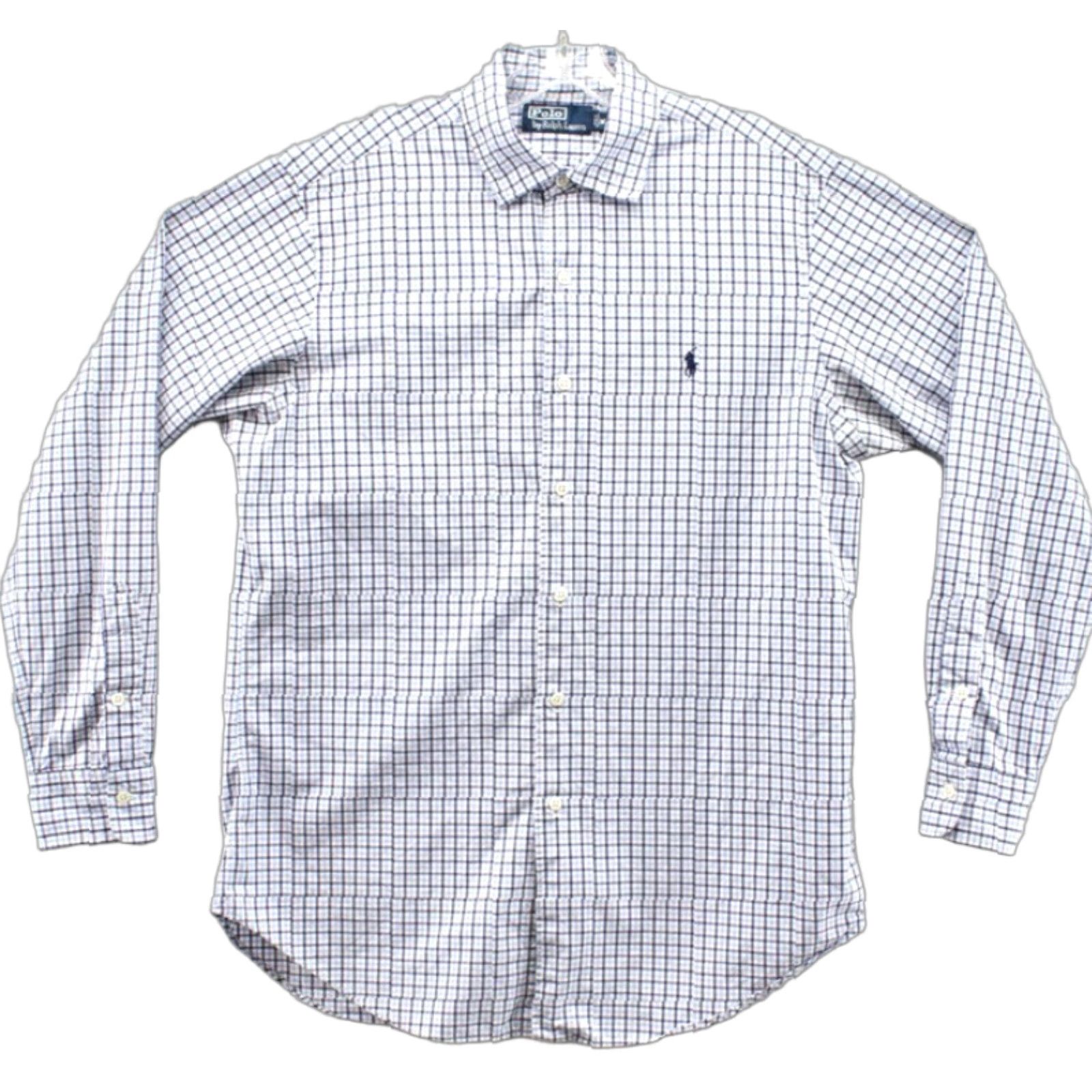 Polo Ralph Lauren VINTAGE Polo Ralph Lauren Shirt Men's Medium Blue Gingham Check Blue Pony Preppy VTG Size US M / EU 48-50 / 2 - 1 Thumbnail