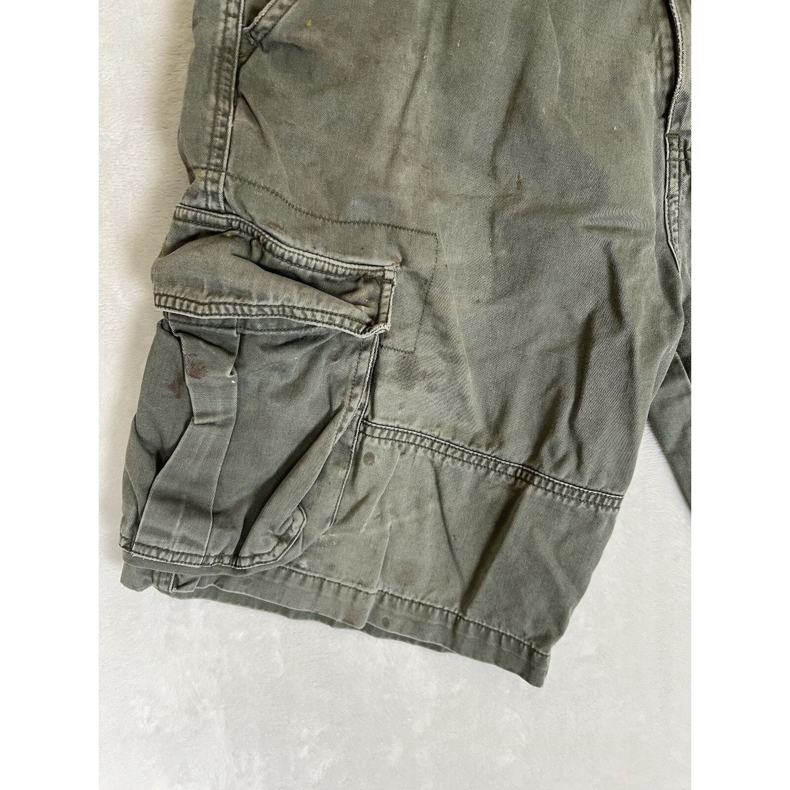 Sideout Vintage Sideout Cargo Shorts Size 32 Green Thrashed Surf Gru Size US 32 / EU 48 - 2 Thumbnail