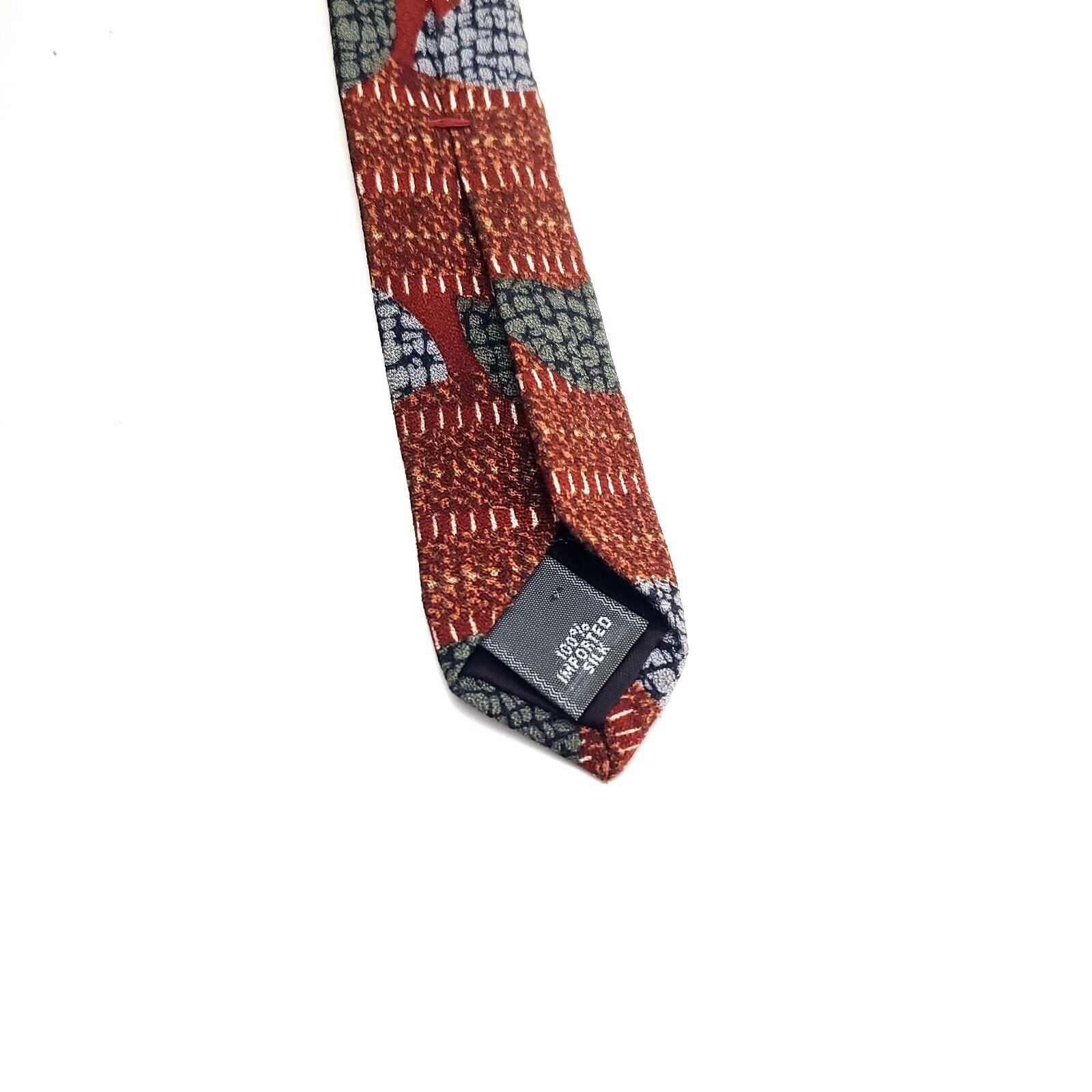 Henry Grethel Henry Grethel Silk Tie Brown Print Abstract Size ONE SIZE - 4 Thumbnail