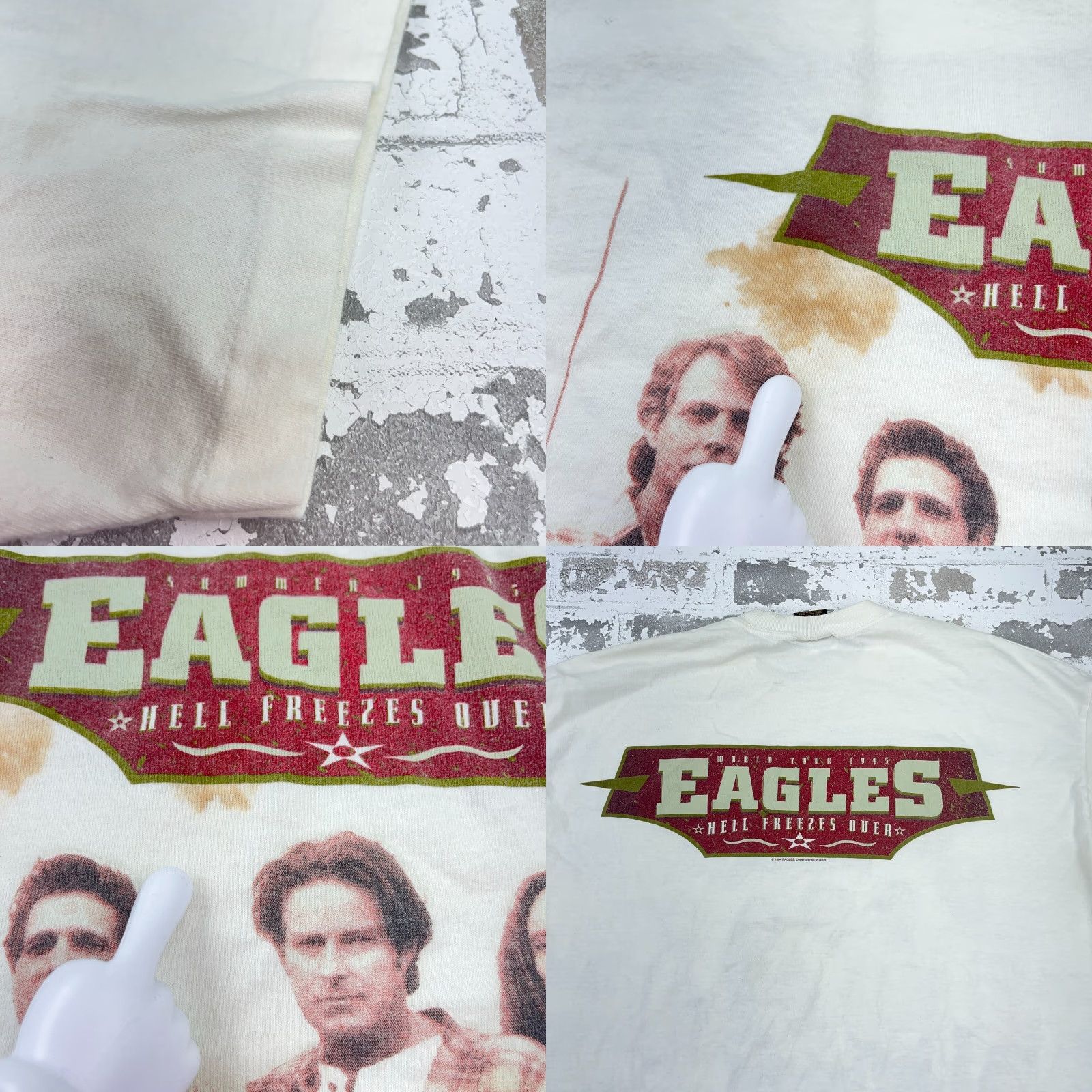 Vintage VINTAGE Eagles Shirt Men 2XL White Hell Freezes Over Band Tee 90s 94 Stains Size US XXL / EU 58 / 5 - 8 Thumbnail