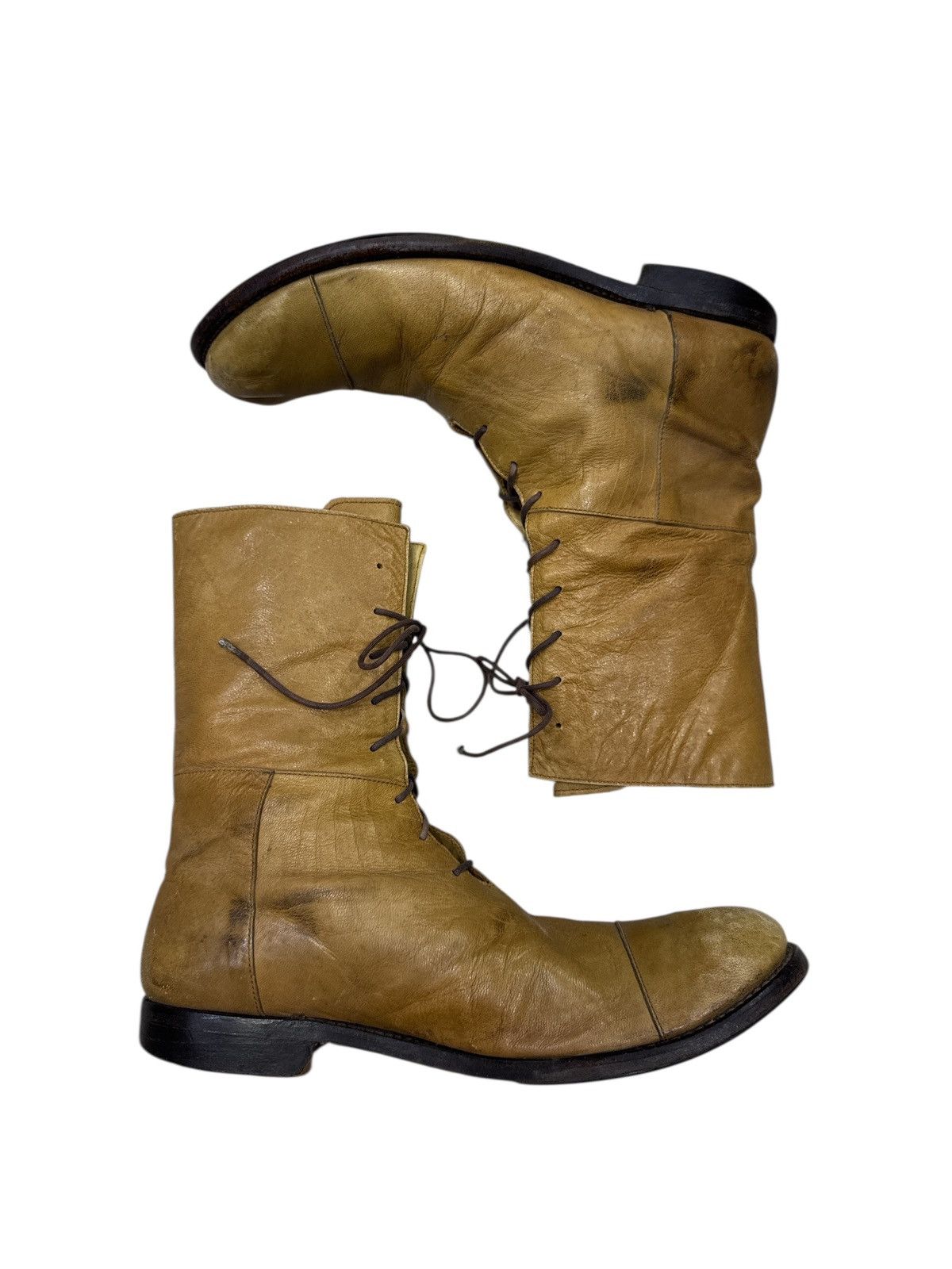 Japanese Brand PARANOID JAPAN FULL LEATHER HI CUT LACE UP BOOTS Size US 8.5 / EU 41-42 - 3 Thumbnail
