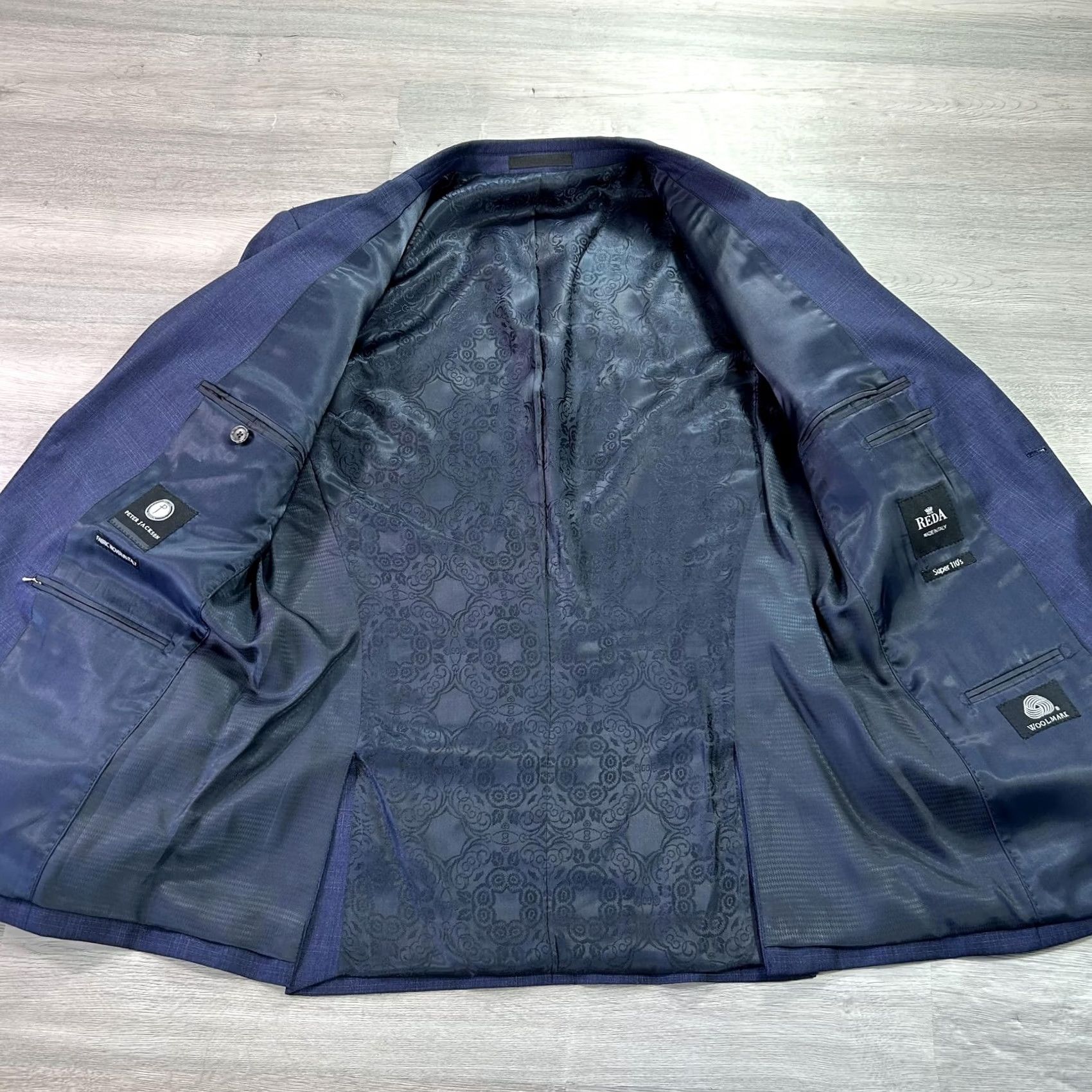 Vintage Peter Jackson Suit Jacket Mens 40 Short Blue Wool Two-Button Notch Lapel 2 Piece Formal Wedding Business Short Sleeve 4-Button Cuffs Size US 40 / EU 56 - 3 Thumbnail