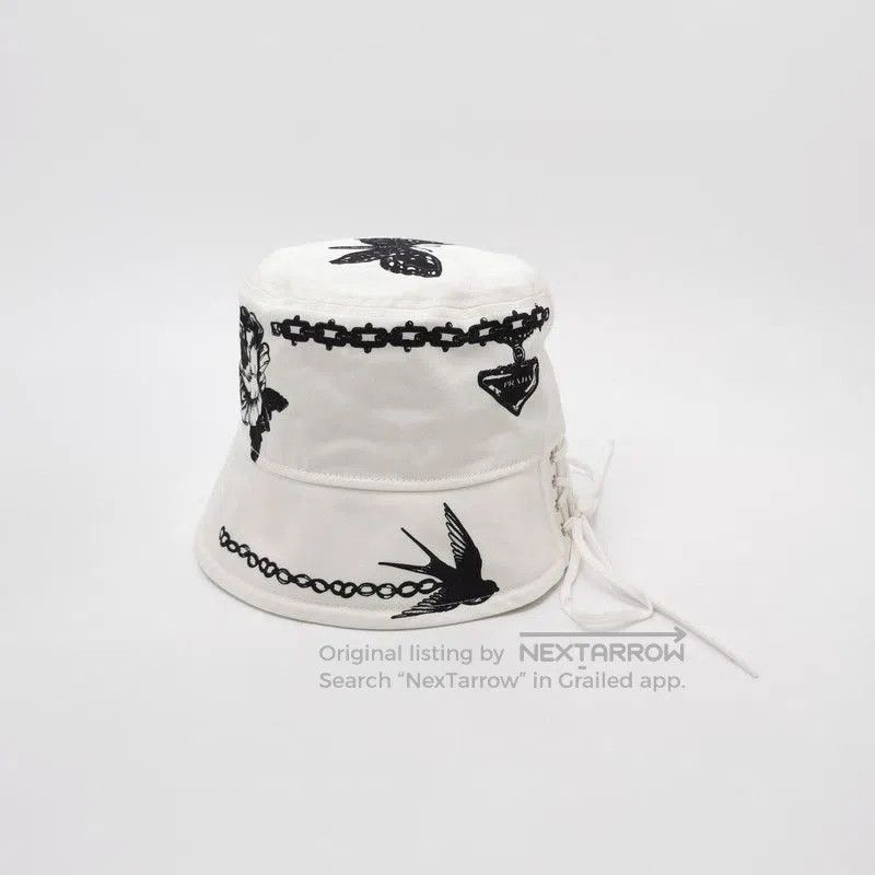 Prada Prada Floral Print Cotton Bucket Hat. Size ONE SIZE - 3 Thumbnail
