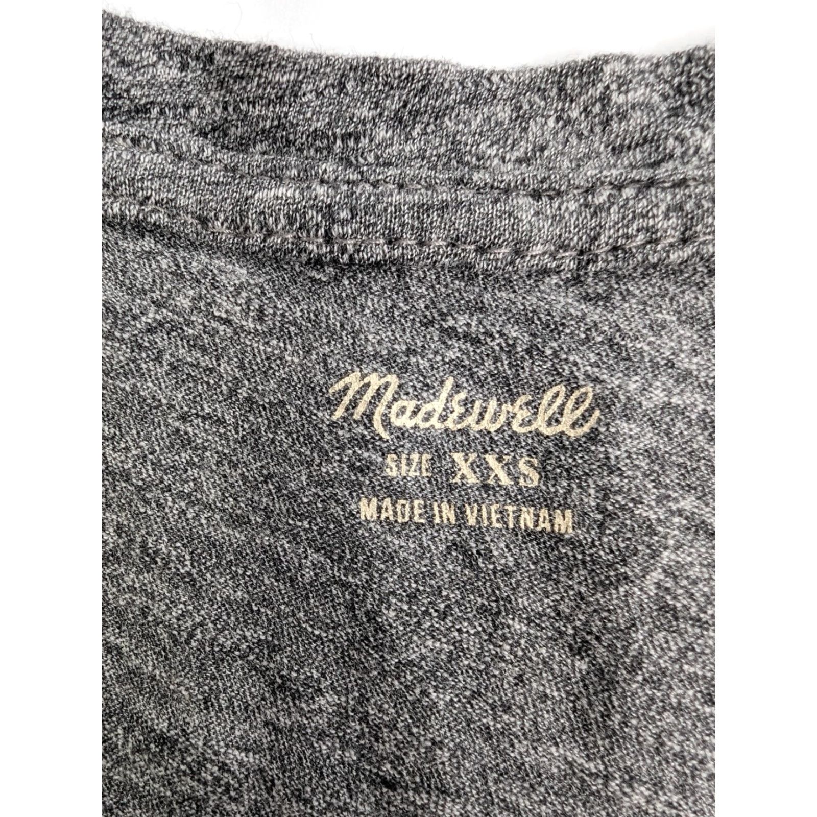 Madewell Madewell Tee Shirt XXS Grey V-Neck Cotton Short Sleeve Women Size XXS / US 00 / IT 34 - 6 Thumbnail