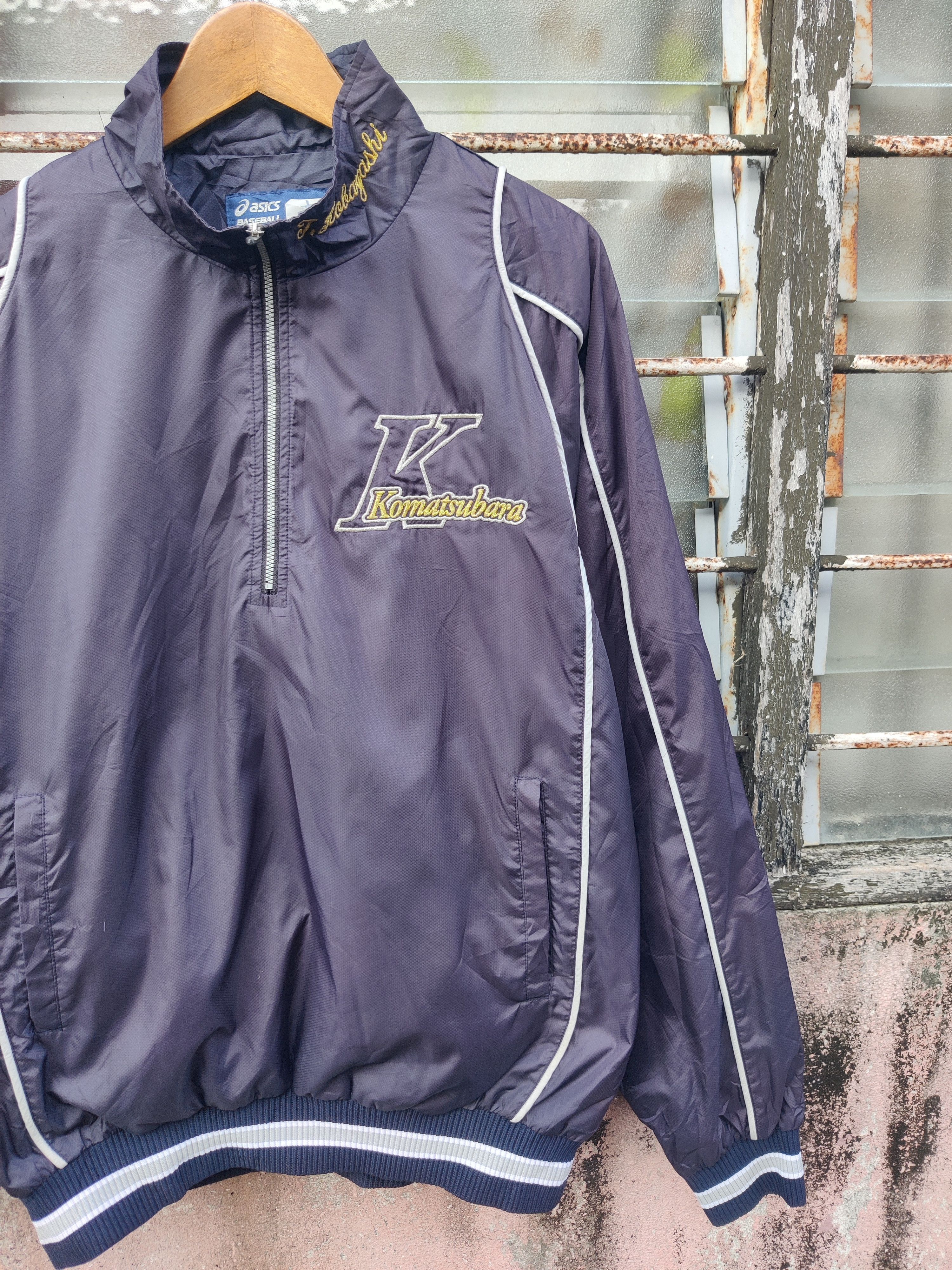 Japanese Brand Vintage Hald Zipper Komatsubara MLB Asics Baseball Jacket Size US XL / EU 56 / 4 - 4 Thumbnail
