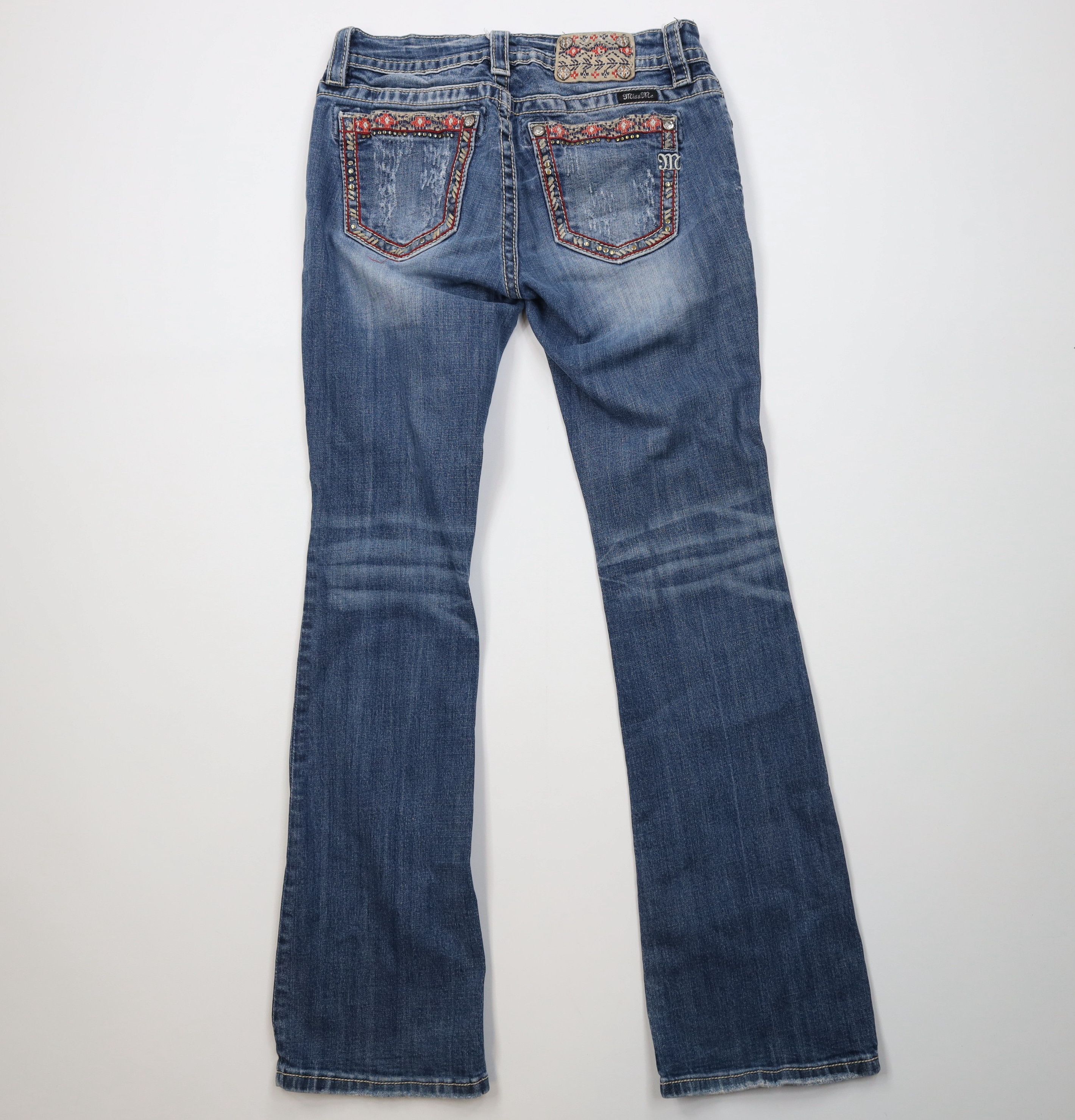 Miss Me Miss Me Soutwesthern Sequined Mid Rise Boot Flared Jeans Size 28" / US 6 / IT 42 - 12 Thumbnail