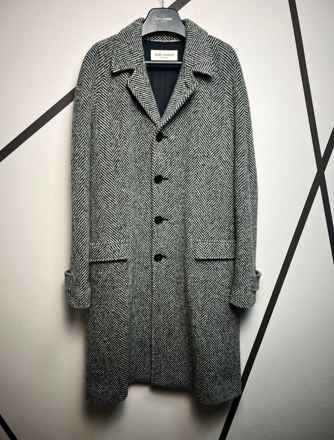 Hedi Slimane × Saint Laurent Paris 13FW Herringbone Coat sz50 Size US M / EU 48-50 / 2 - 1 Thumbnail