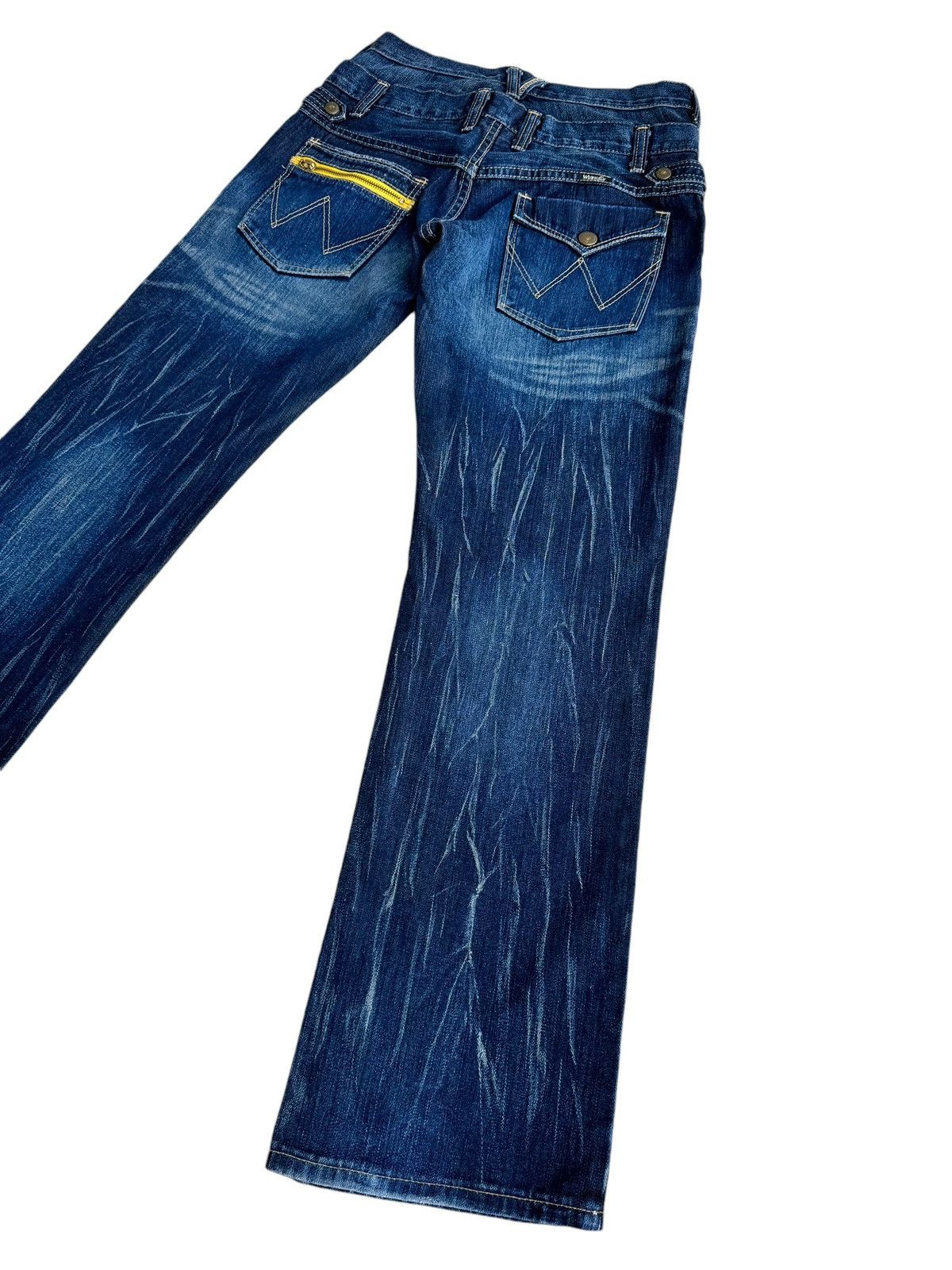 Le Grande Bleu (L.G.B.) × Wrangler ⚡️⚡️Japanese Brand Distressed Wrangler Double Waist Jeans Size US 30 / EU 46 - 7 Thumbnail