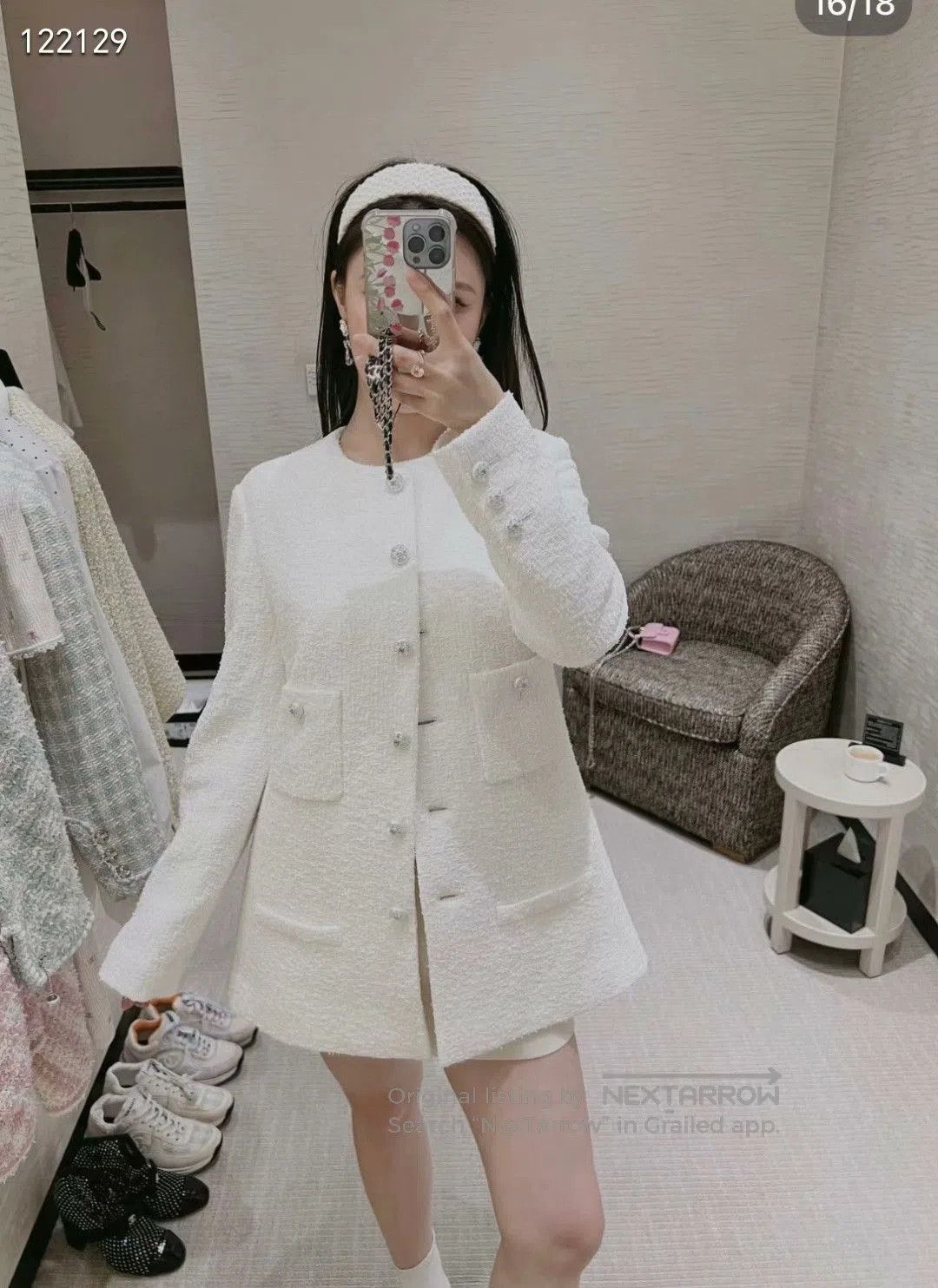 Chanel Chanel 23S Diamond Button Coat. Size M / US 6-8 / IT 42-44 - 8 Thumbnail