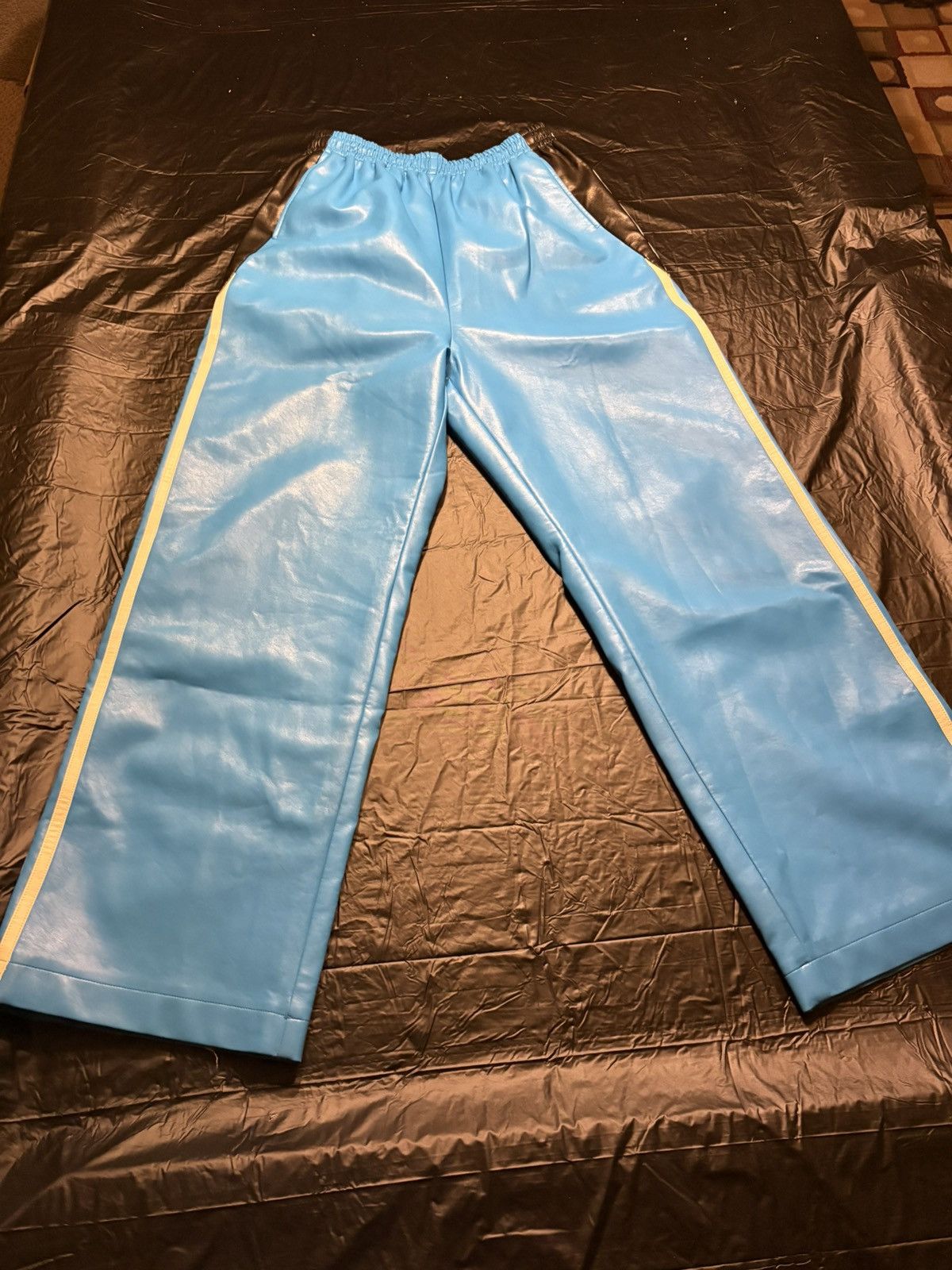 MNML Mnml blue leather pants x XXL Size US 44 / EU 60 - 1 Thumbnail
