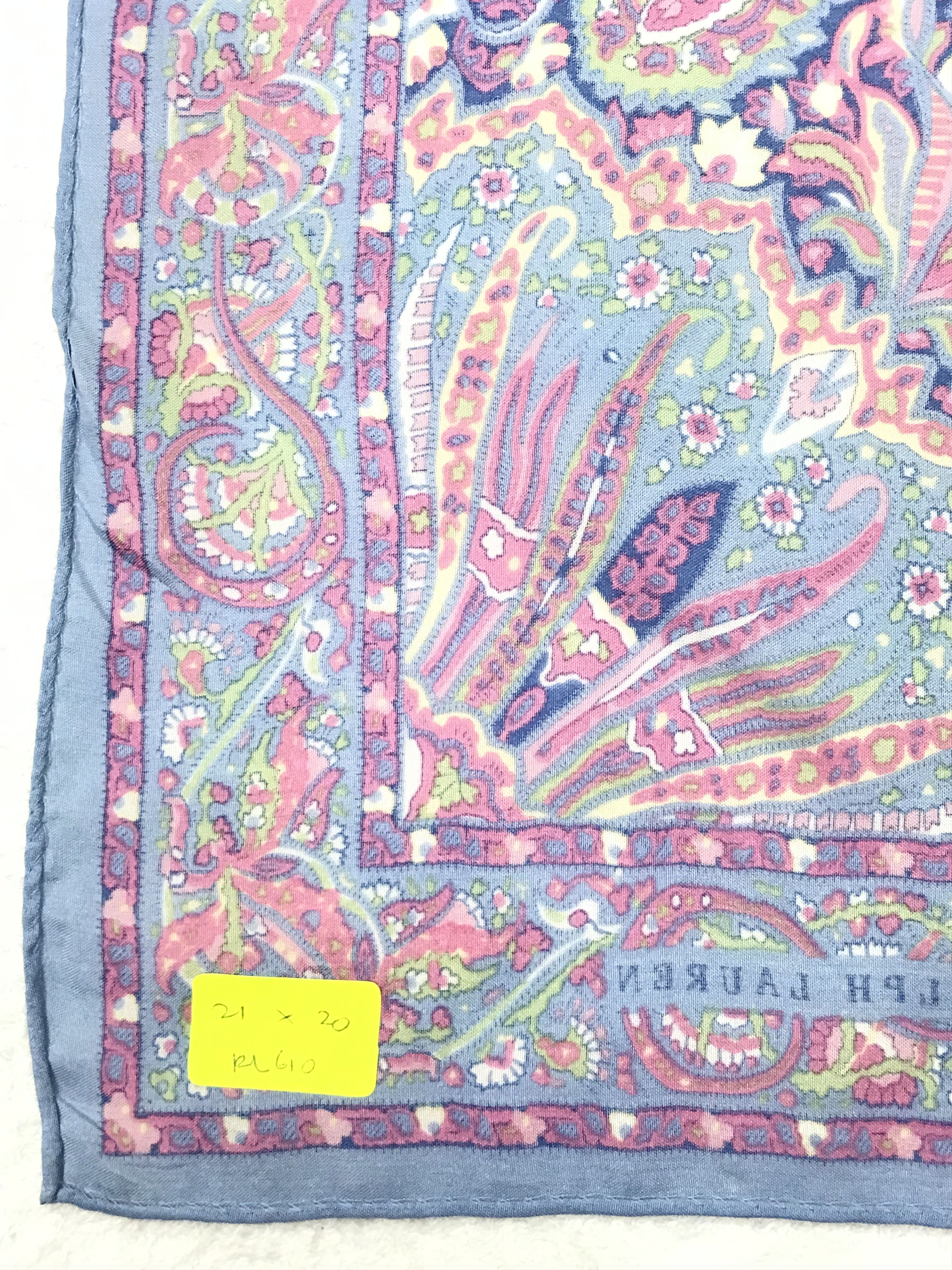 Ralph Lauren RL610 Vintage Ralph Lauren Silk Scarf Shawl Designer Scarf Size ONE SIZE - 4 Thumbnail