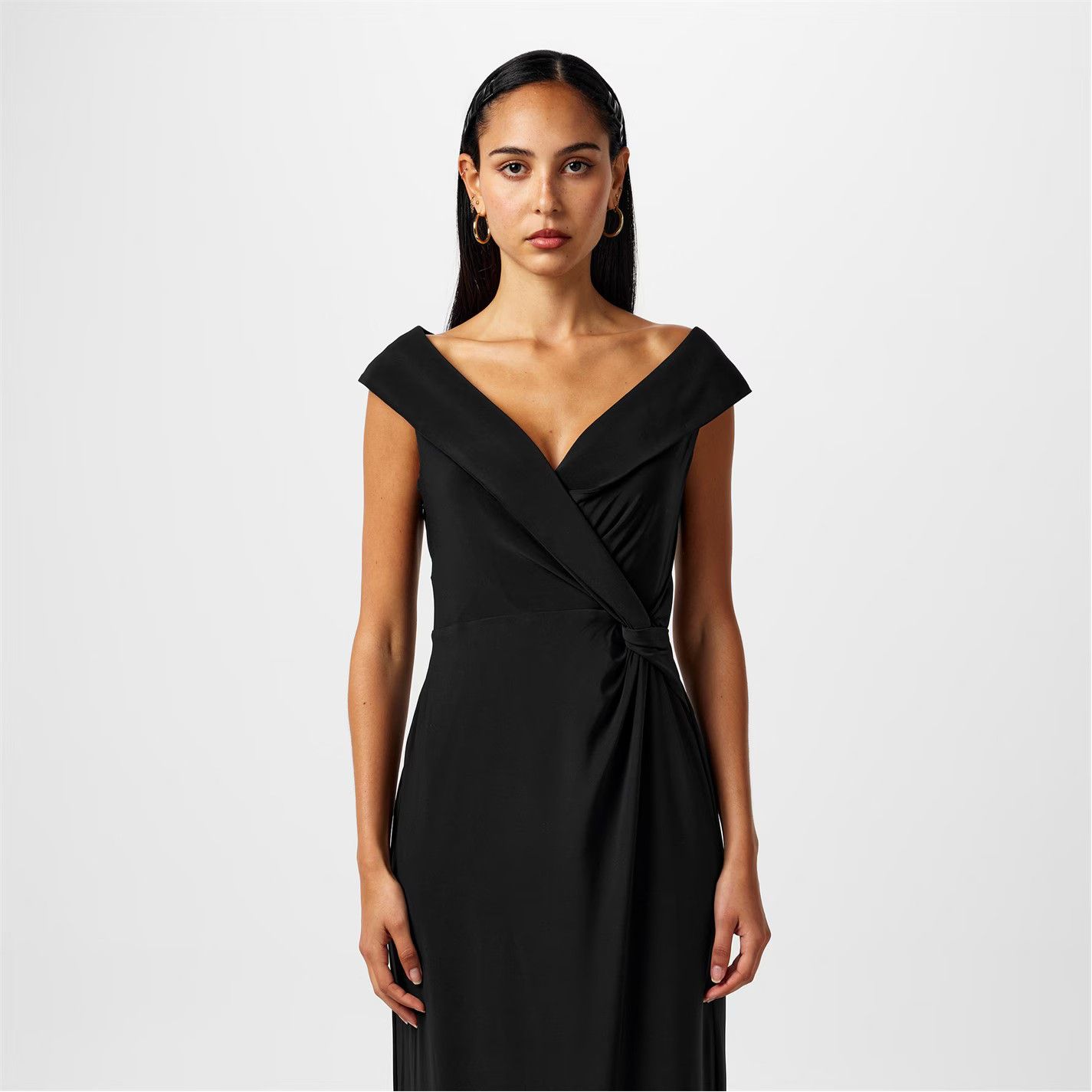 Lauren Ralph Lauren o1g2r1mq0825 Leonidas Twist Gown in Black Size XS / US 0-2 / IT 36-38 - 3 Thumbnail
