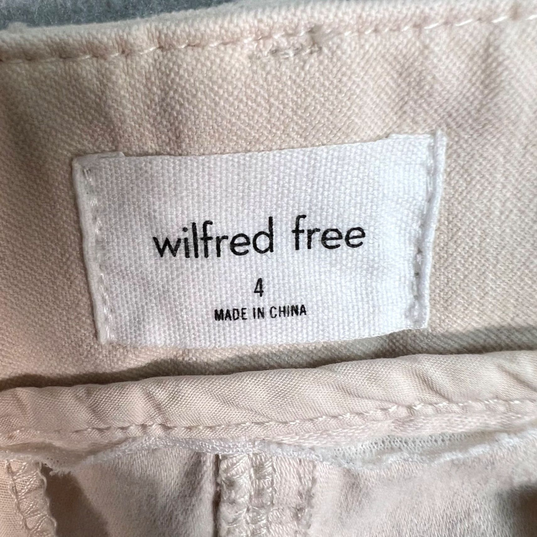 Vintage Wilfred Free Beige High-Waist Trousers Size 4 Cotton Blend Womens Casual Pants Size 27" / US 4 / IT 40 - 3 Thumbnail