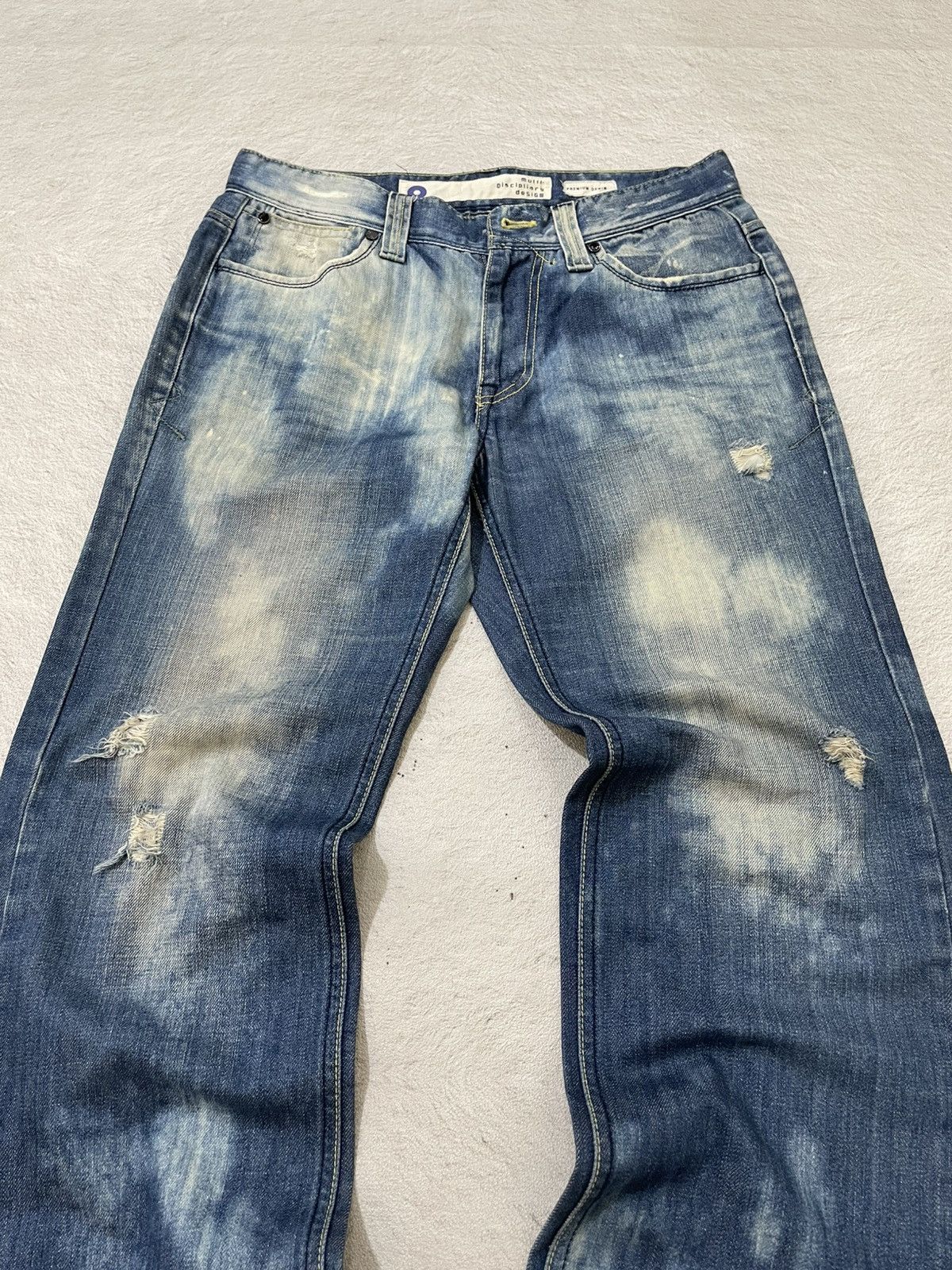 Hysteric Glamour 2000s Japanese Brand Acid Washed Denim Y2K Embroidered Size US 32 / EU 48 - 2 Thumbnail