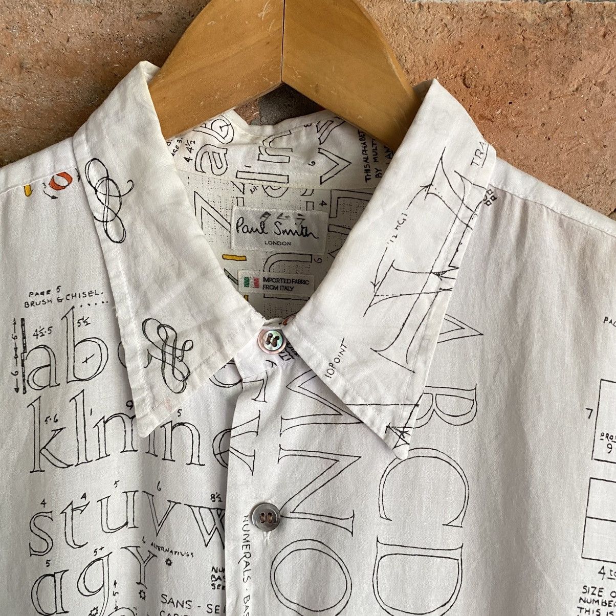 Paul Smith Paul Smith White Alphabet Print Shirt Size US XL / EU 56 / 4 - 20 Thumbnail
