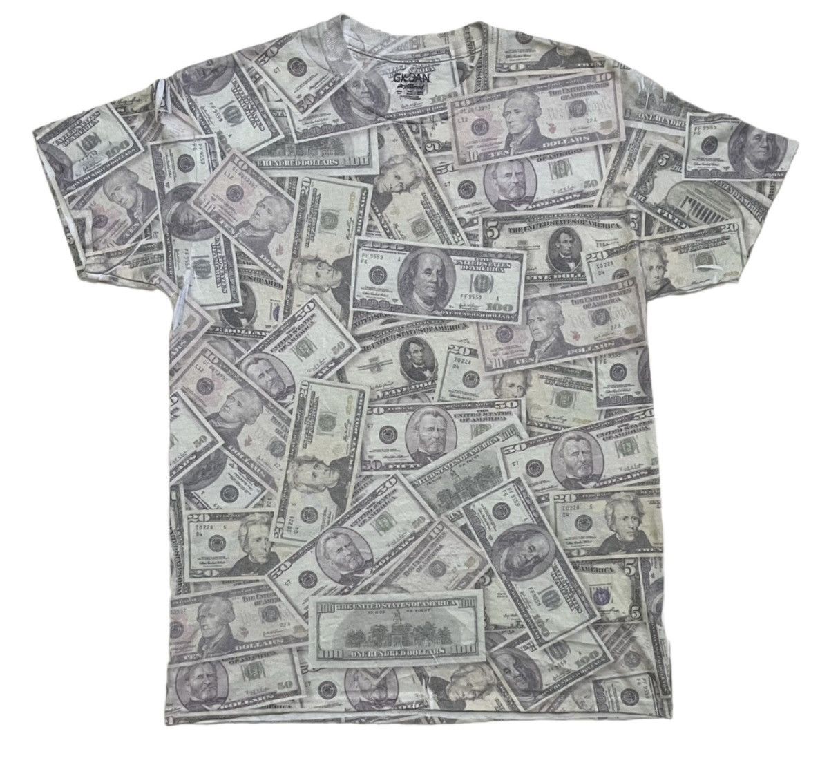 Vintage Rare Fullprint Dollar 50% Cotton 50% Polyester Shirt Size US M / EU 48-50 / 2 - 1 Thumbnail