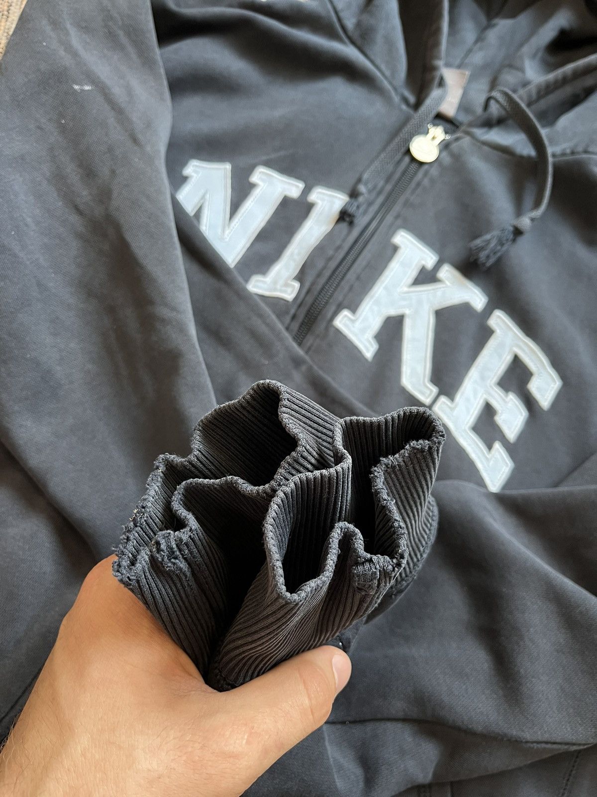 Nike × Vintage Vintage Nike Zip Hoodie big logo distressed style size XL Size US XL / EU 56 / 4 - 9 Thumbnail