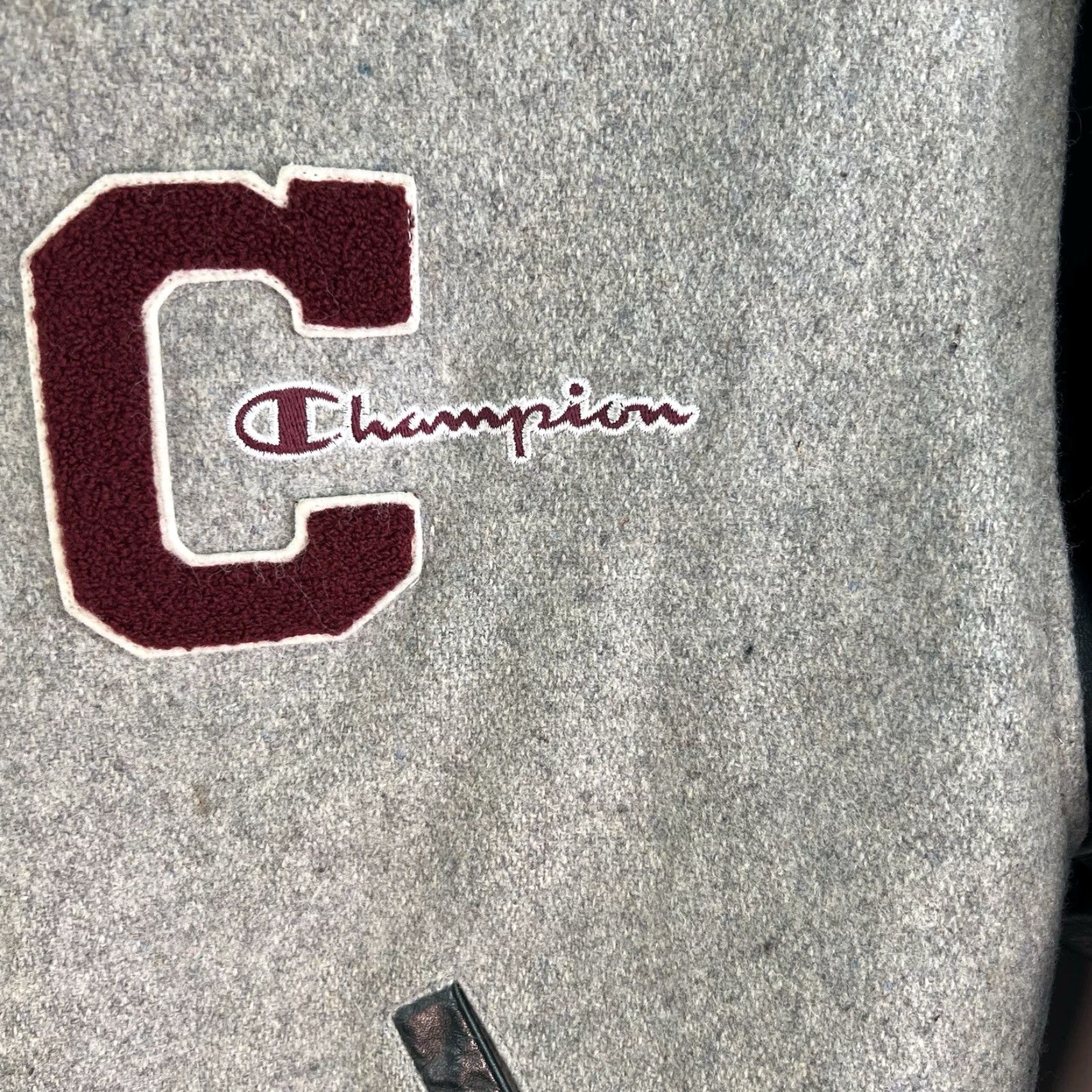 Champion VINTAGE Champion Leather Wool Varsity Jacket Men L Green 90s Sports Embroidered Mid-Length Size US L / EU 52-54 / 3 - 4 Thumbnail