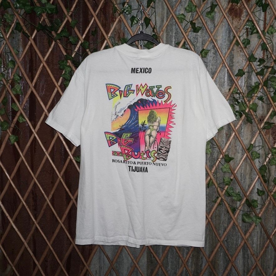 Vintage Large - Vintage Y2K Tijuana Mexico pin up girl beach t-shirt Size US L / EU 52-54 / 3 - 1 Thumbnail