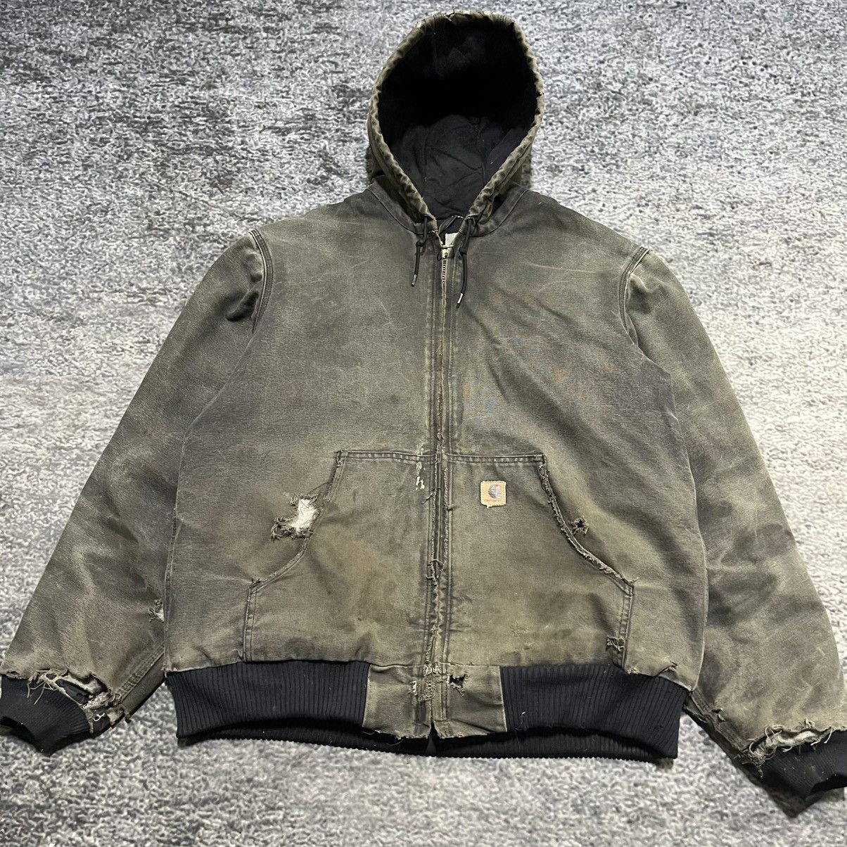 Carhartt VINTAGE DISTRESSED FADED CARHARTT ERD GRUNGE HOODED JACKET Size US L / EU 52-54 / 3 - 3 Thumbnail