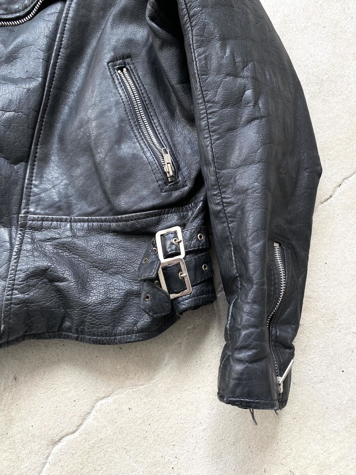 Other Rare! Vintage 70s Leather Jacket Art Face In Snakes Medusa Size US L / EU 52-54 / 3 - 10 Thumbnail