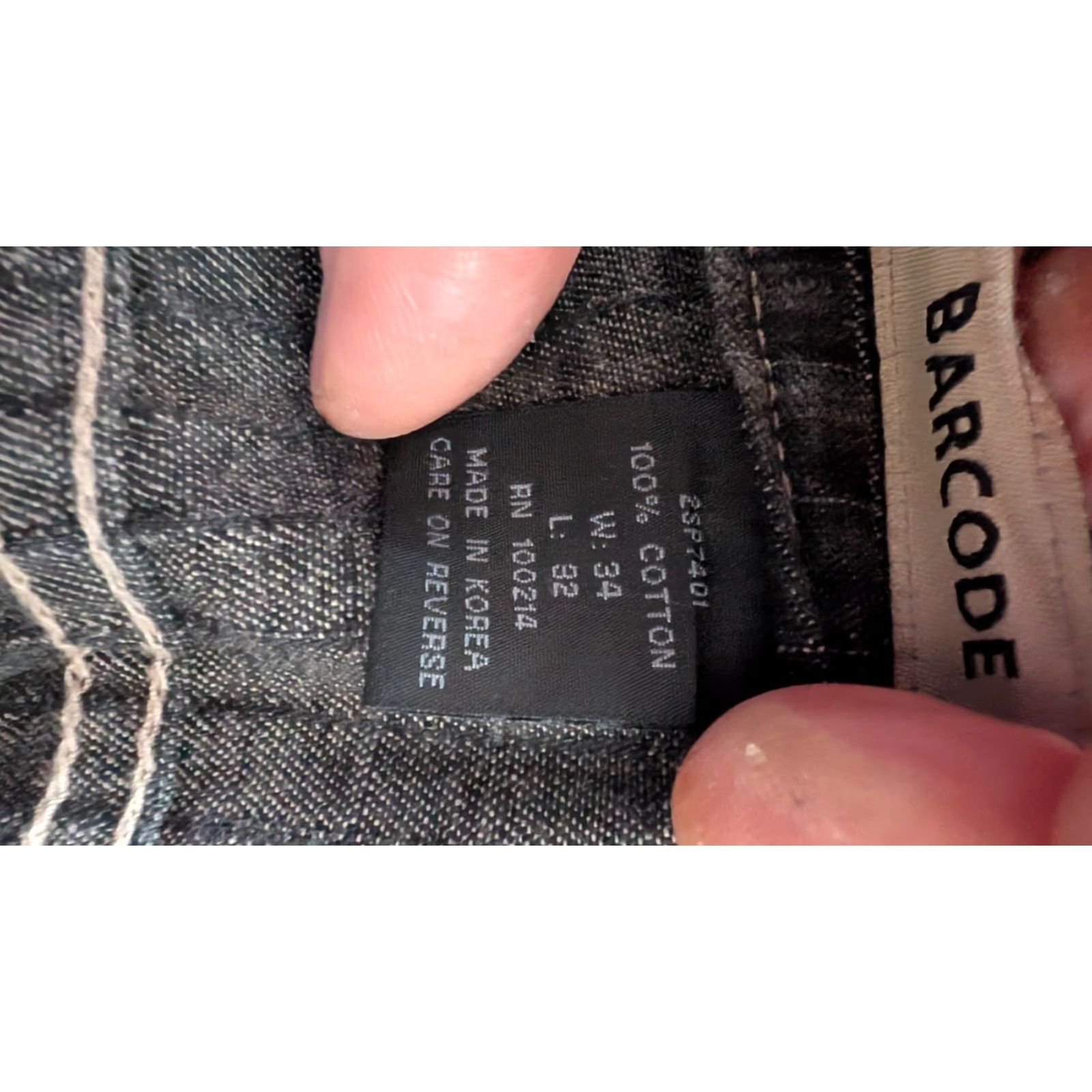 Denime Barcode Grid Jeans W34 L32 Black Denim Jeans Men 5-Pocket Zip Fly BarCode Grid Brand Denim 34x32 Black 100% Cotton XS? Size US 34 / EU 50 - 7 Thumbnail