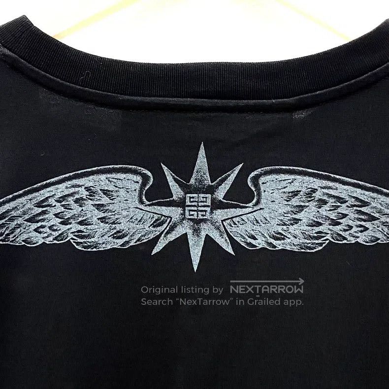 Givenchy Givenchy Black Wing Short Sleeve T-Shirt Size US M / EU 48-50 / 2 - 4 Thumbnail