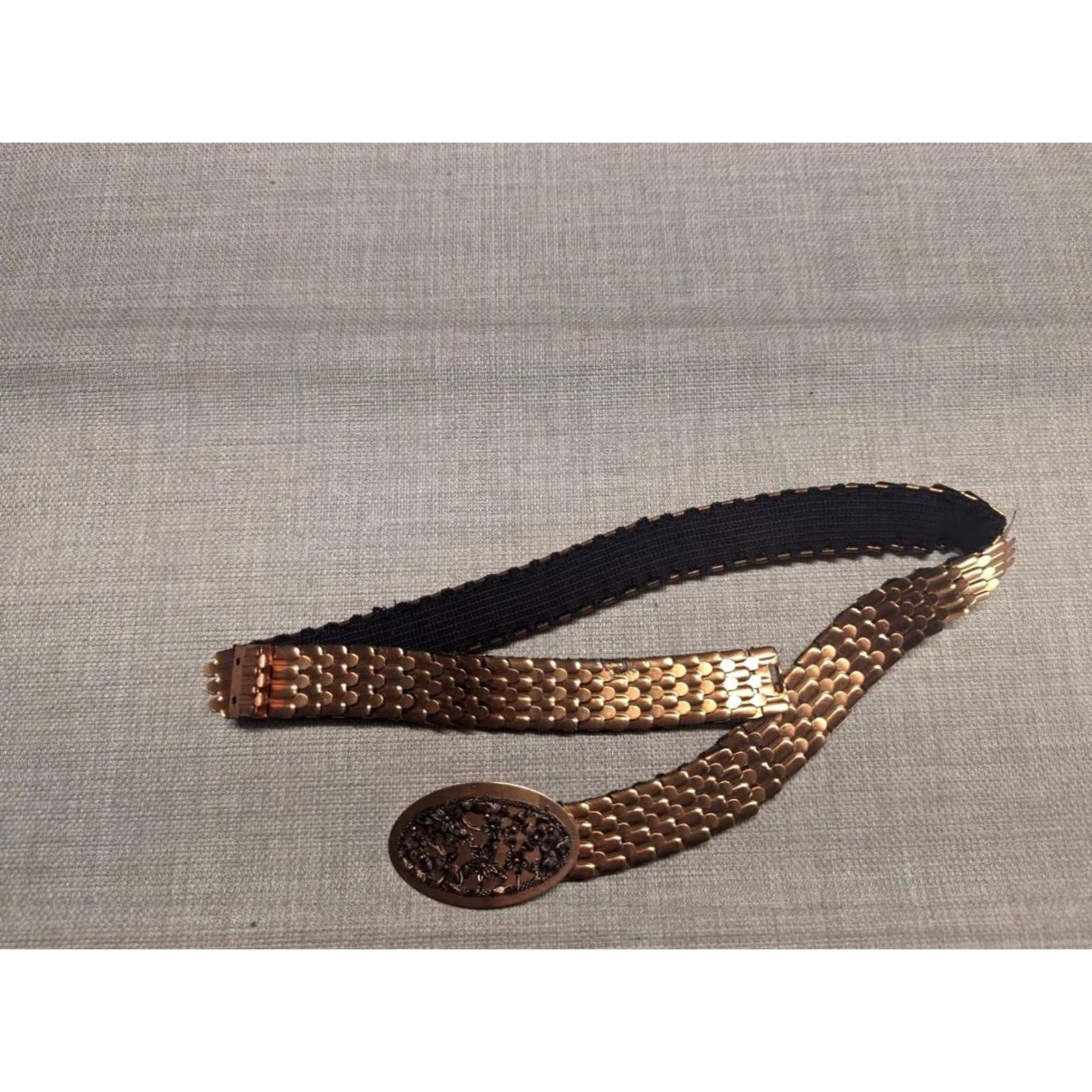 Vintage VINTAGE GLAM golden belt METAL gliz 32 hollywood 1990s copper BUCKLE chainmail Womens Size ONE SIZE - 3 Thumbnail