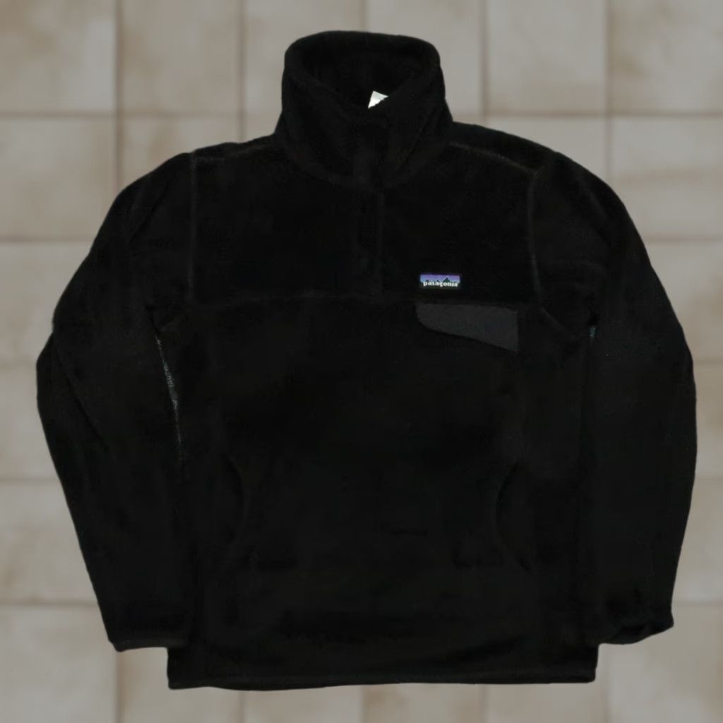 Patagonia Pullover Re-Tool Snap-T Fleece Black Extra Small 25442 Womens